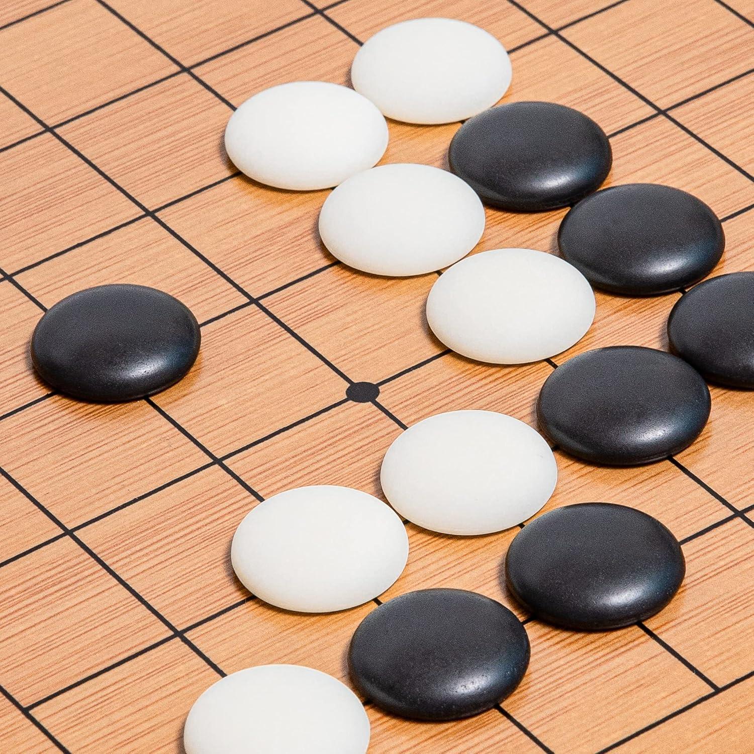 Juego de Go Plegable 19x19 con Tablero de Bambú y Piezas de Jade