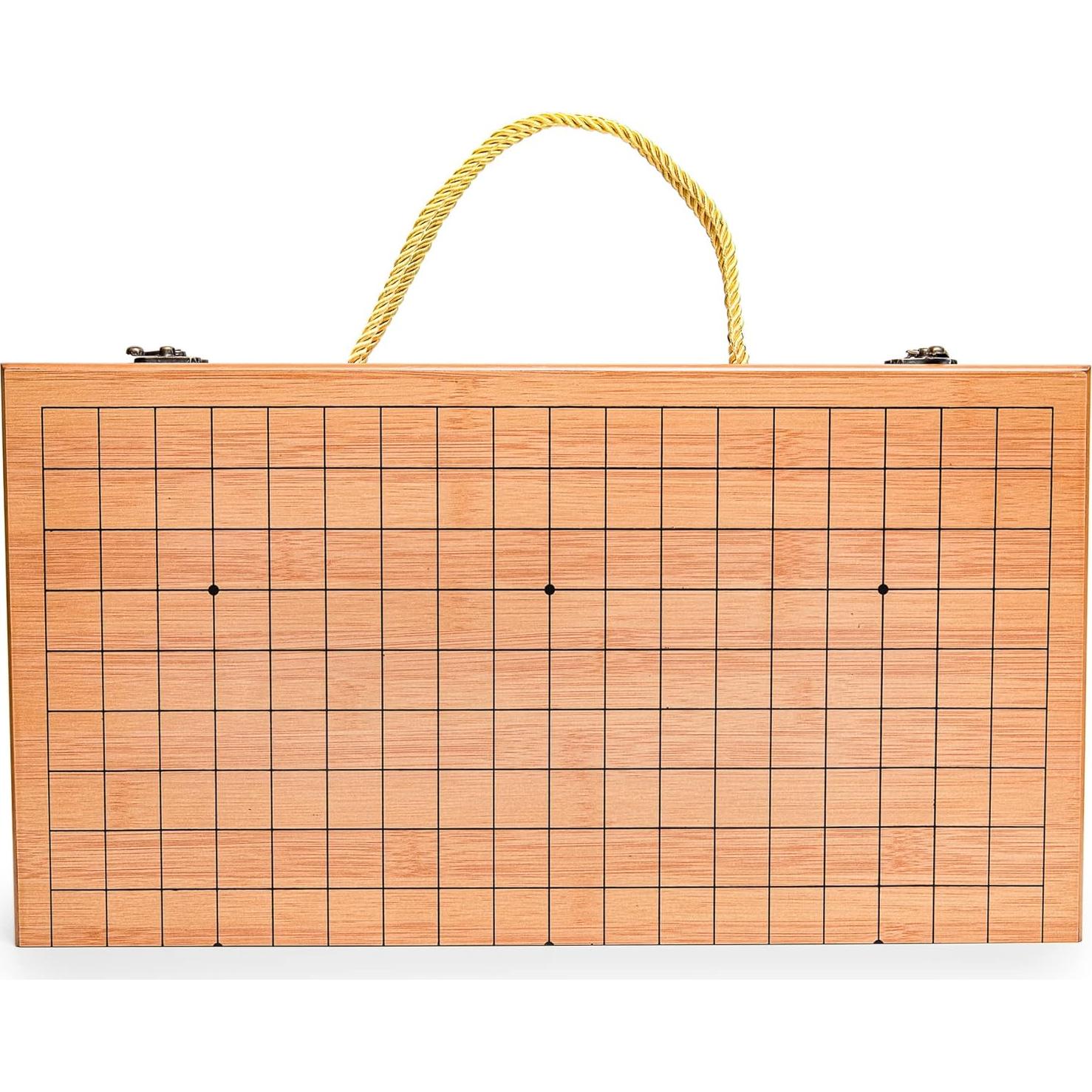 Juego de Go Plegable 19x19 con Tablero de Bambú y Piezas de Jade