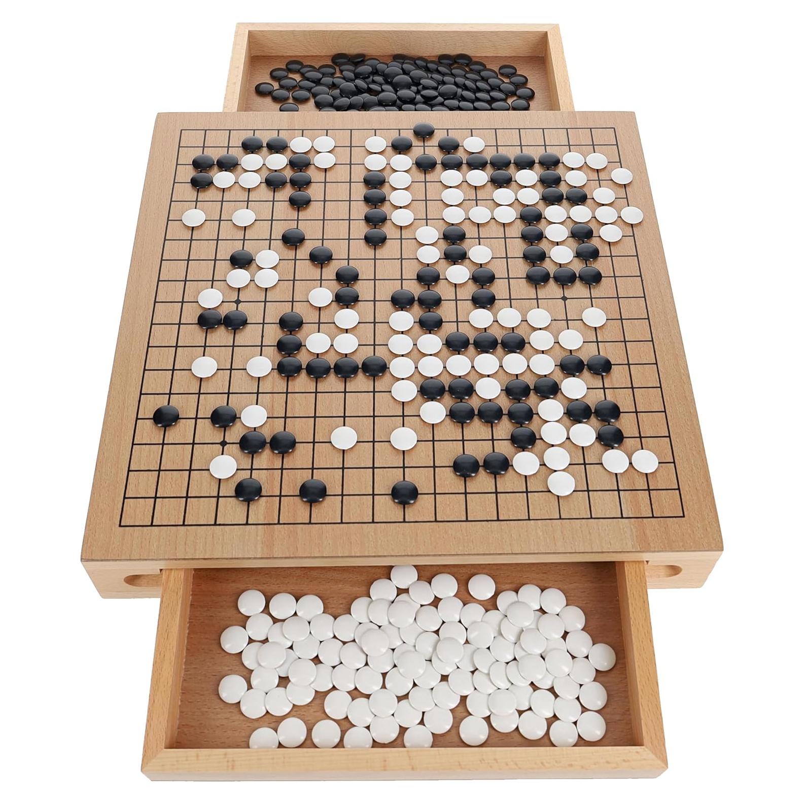 Juego de Go WE Games 30 cm - Tablero de Madera con Almacenamiento