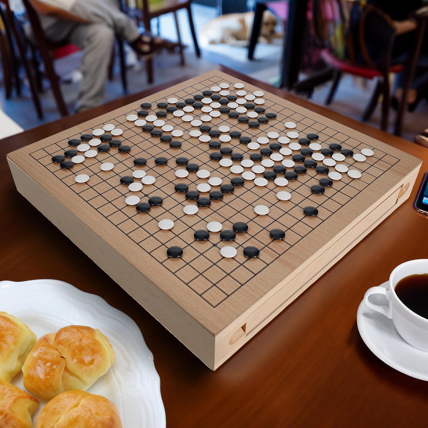 Juego de Go WE Games 30 cm - Tablero de Madera con Almacenamiento