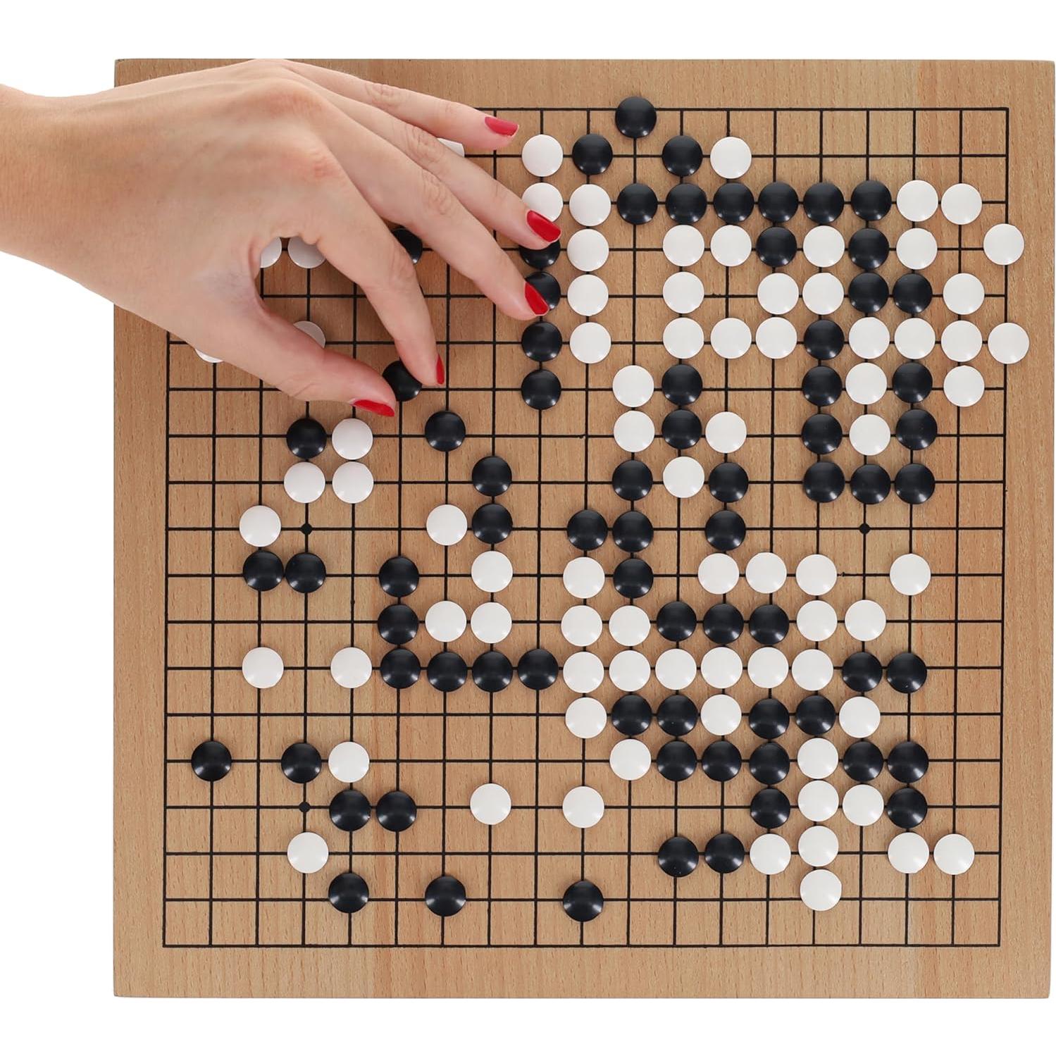 Juego de Go WE Games 30 cm - Tablero de Madera con Almacenamiento