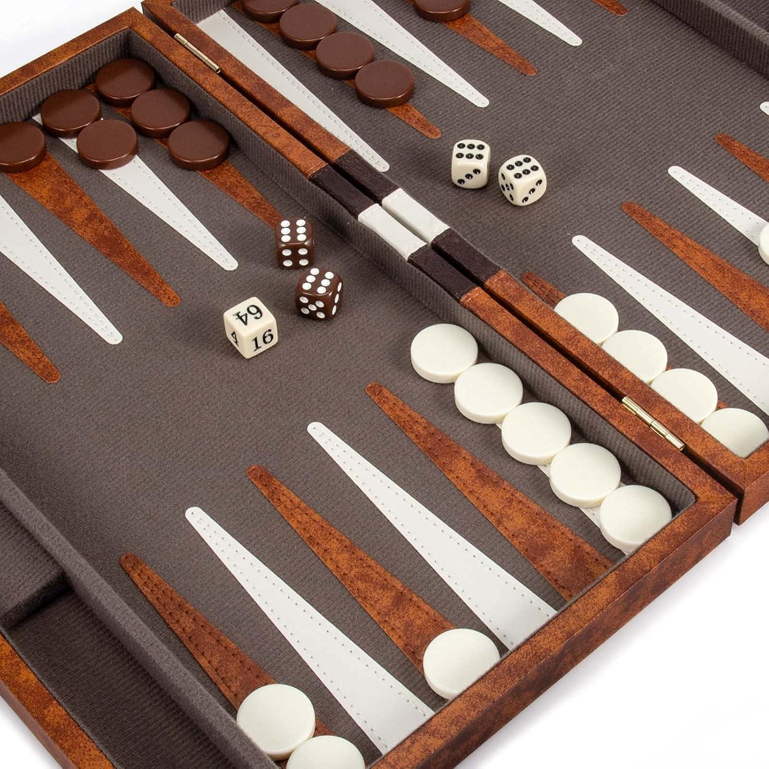 Conjunto de Backgammon AMEROUS 15" Plegable con Estuche