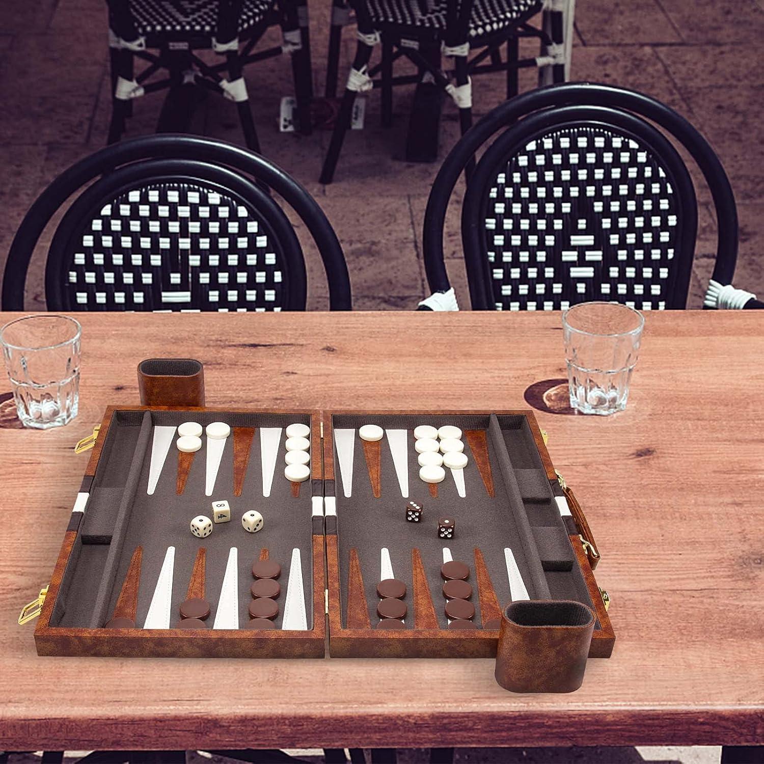 Conjunto de Backgammon AMEROUS 15" Plegable con Estuche