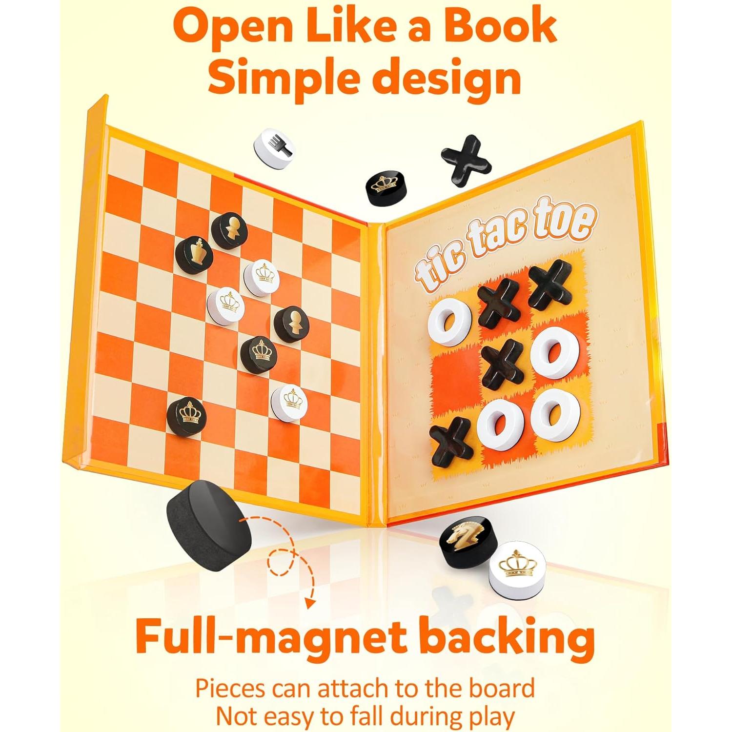 Juego de Ajedrez Magnético de Viaje Coogam 3 en 1