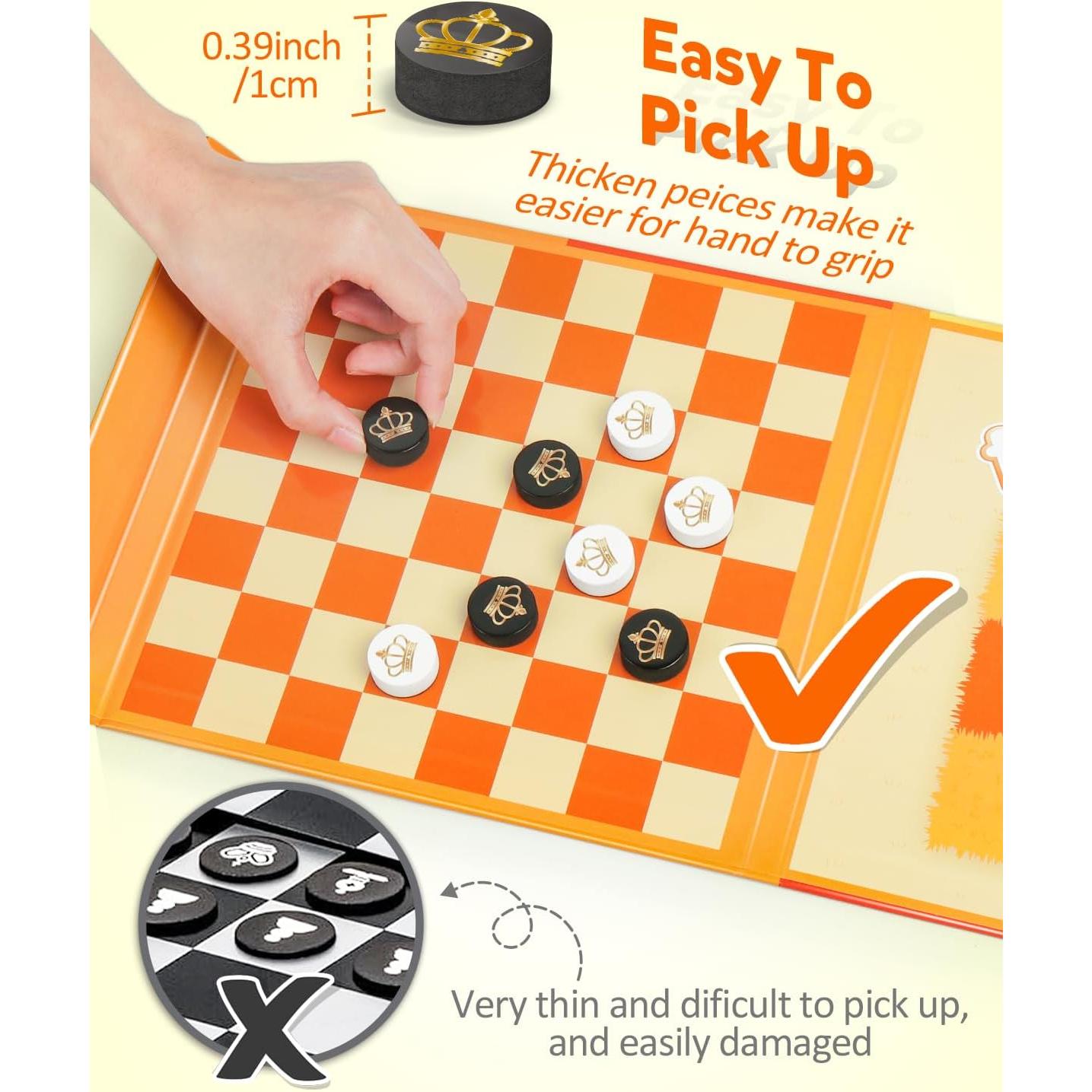 Juego de Ajedrez Magnético de Viaje Coogam 3 en 1