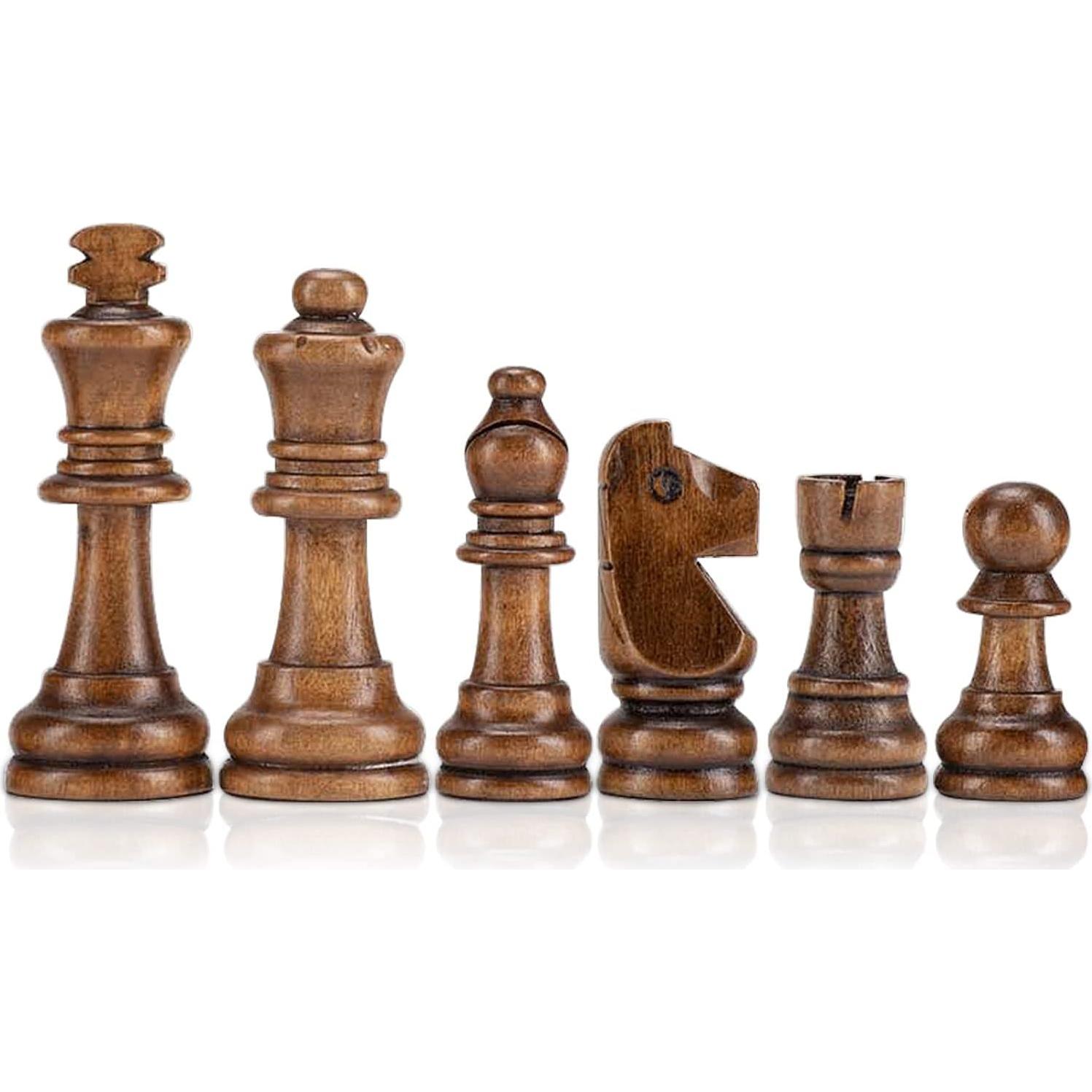 Piezas de Ajedrez de Madera AMEROUS Estilo Staunton 8 cm