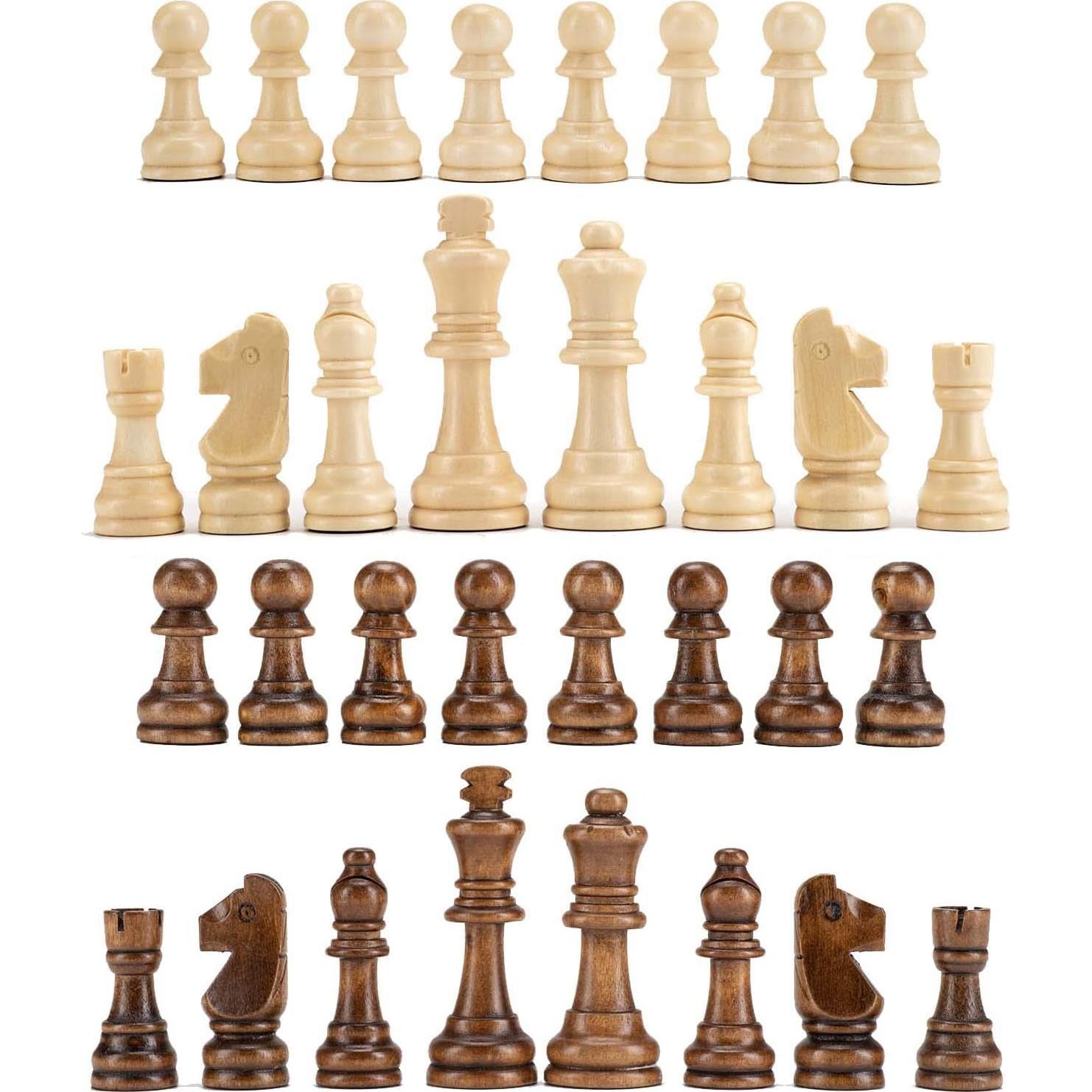 Piezas de Ajedrez de Madera AMEROUS Estilo Staunton 8 cm