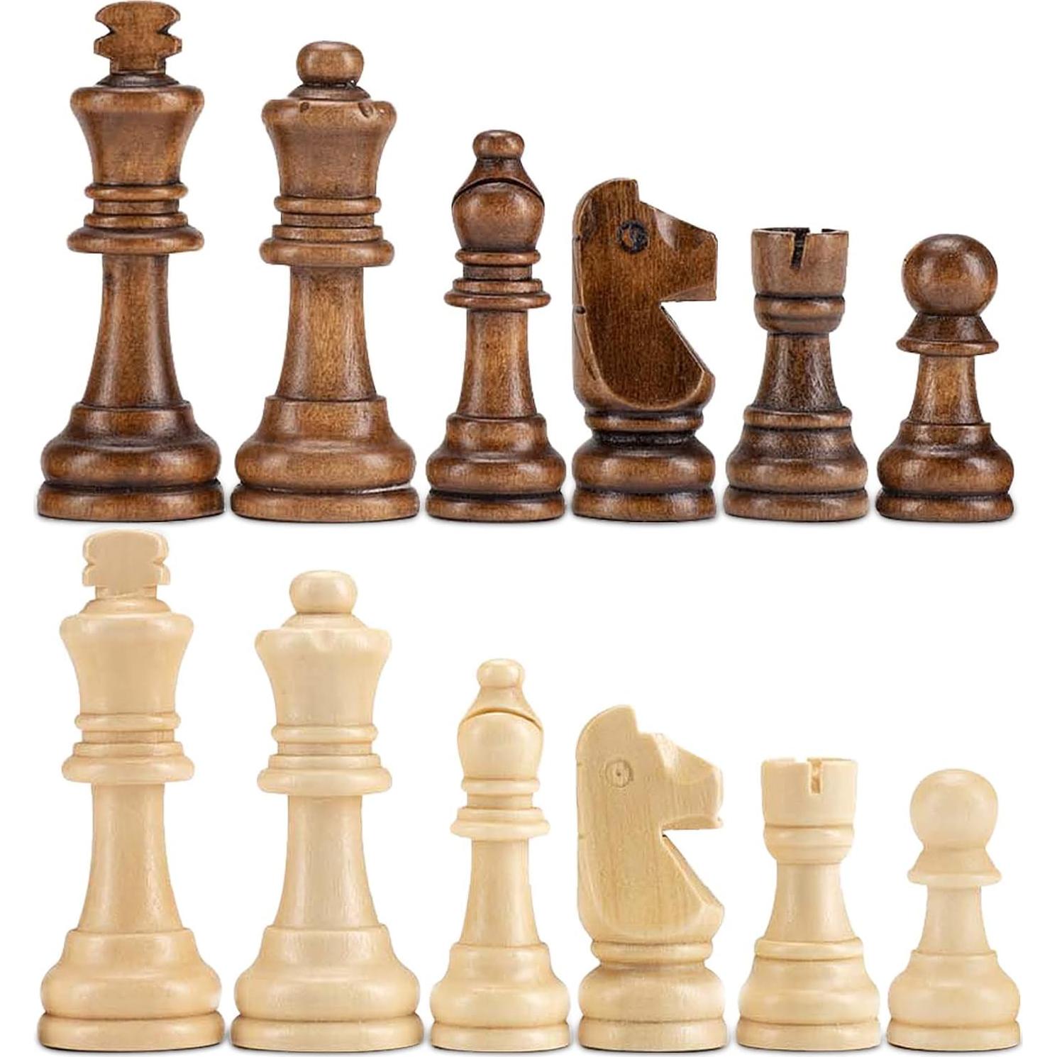 Piezas de Ajedrez de Madera AMEROUS Estilo Staunton 8 cm