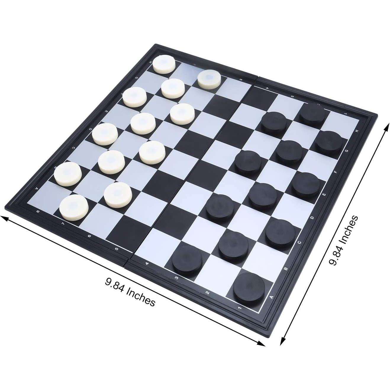 Juego de Damas Magnético QuadPro Plegable 25x25cm Viaje