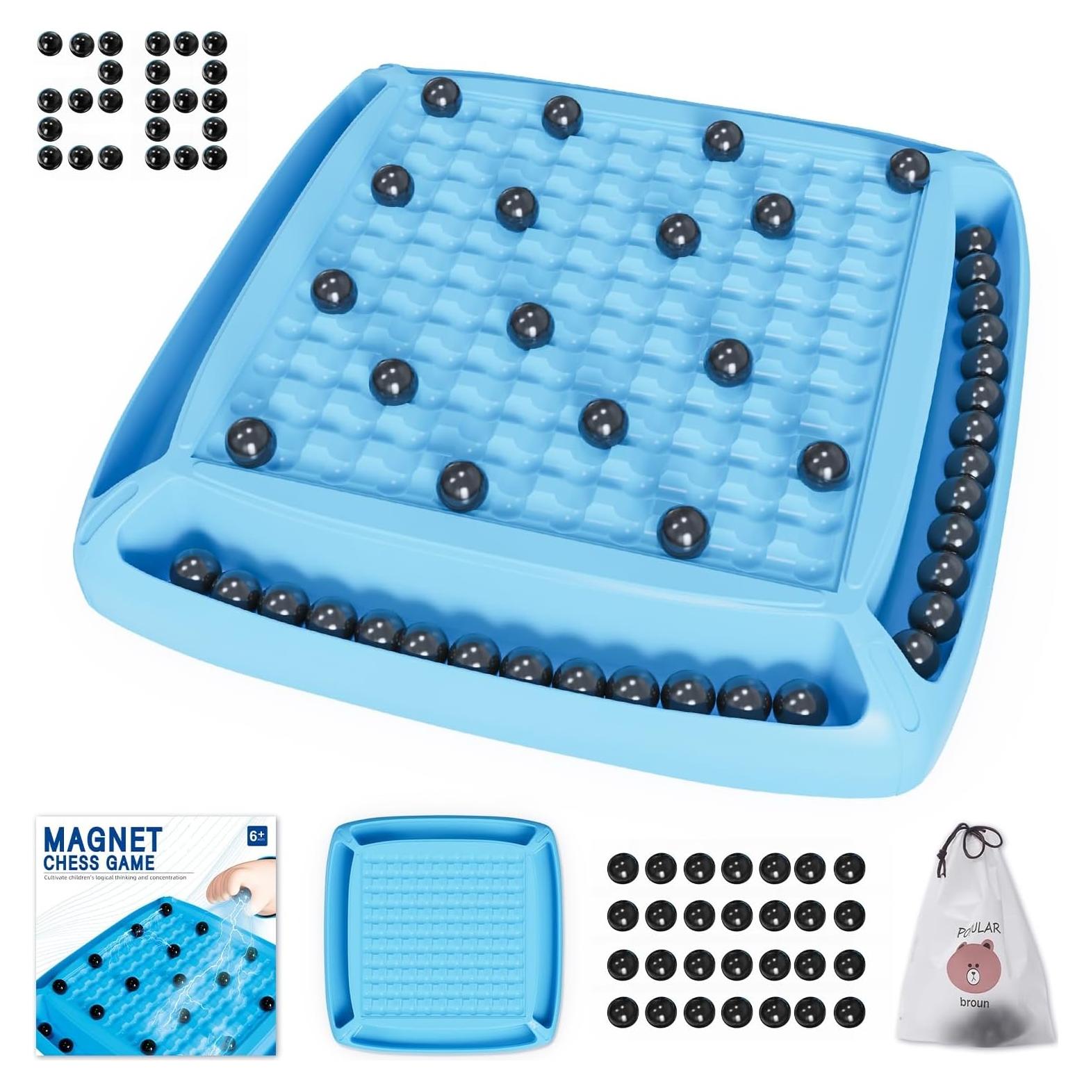 Juego de Ajedrez Magnético Hcusus 2-4 Jugadores Azul