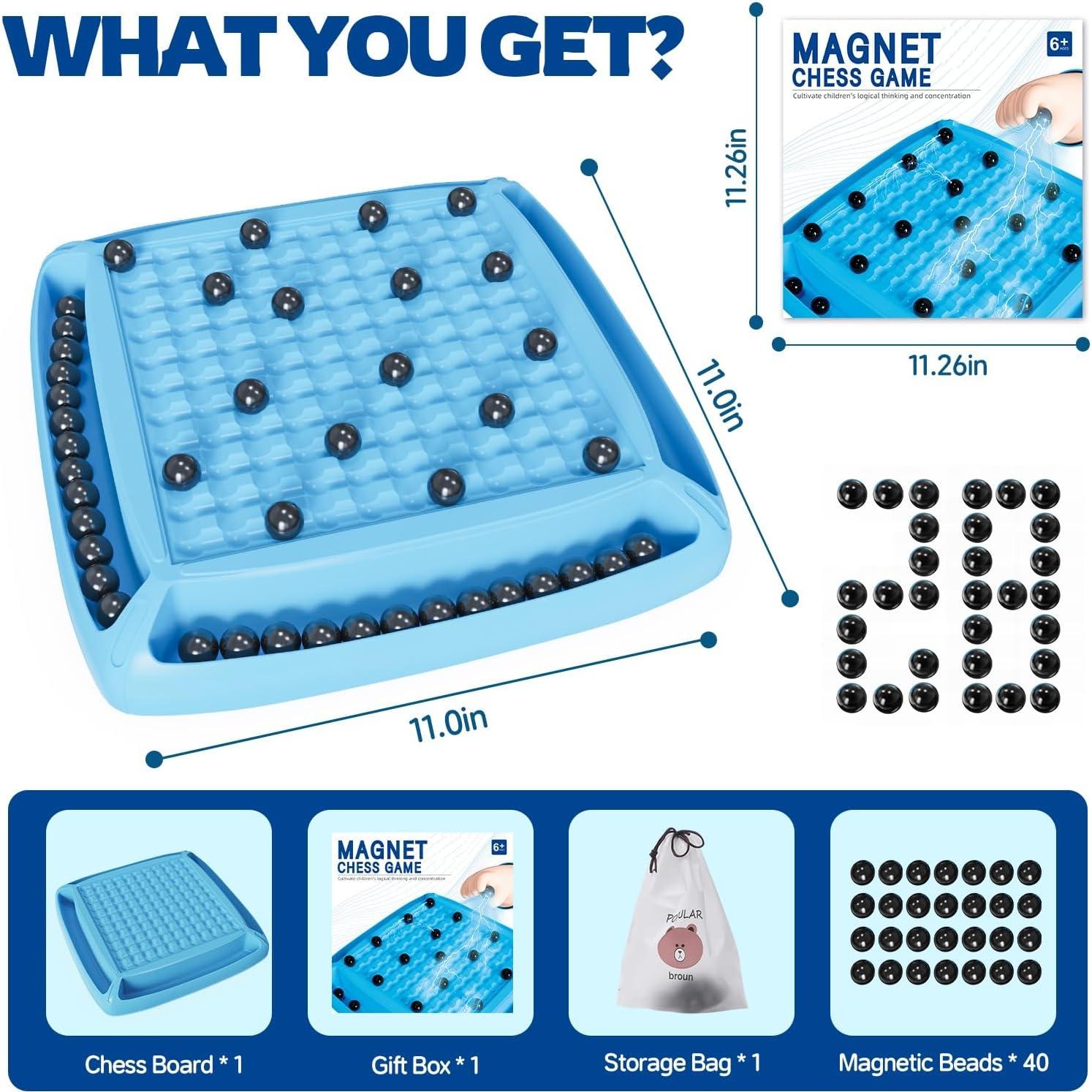 Juego de Ajedrez Magnético Hcusus 2-4 Jugadores Azul