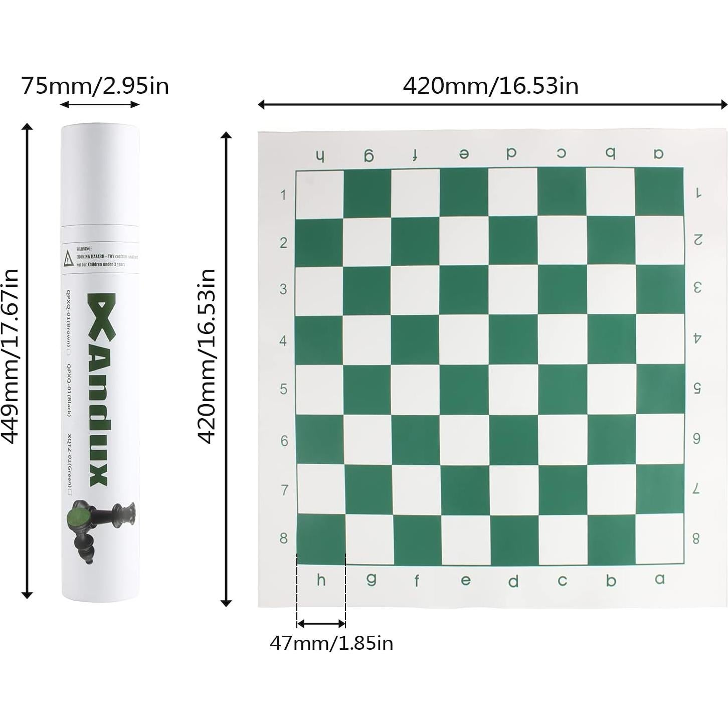 Juego de Ajedrez Andux Enrollable Verde 42x42cm
