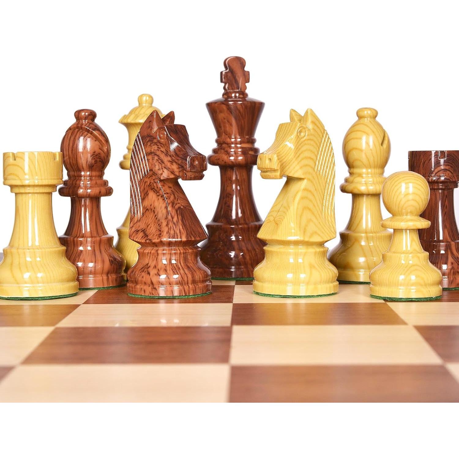 Juego de Ajedrez Plegable AMEROUS 20'' Madera con Piezas Pesadas