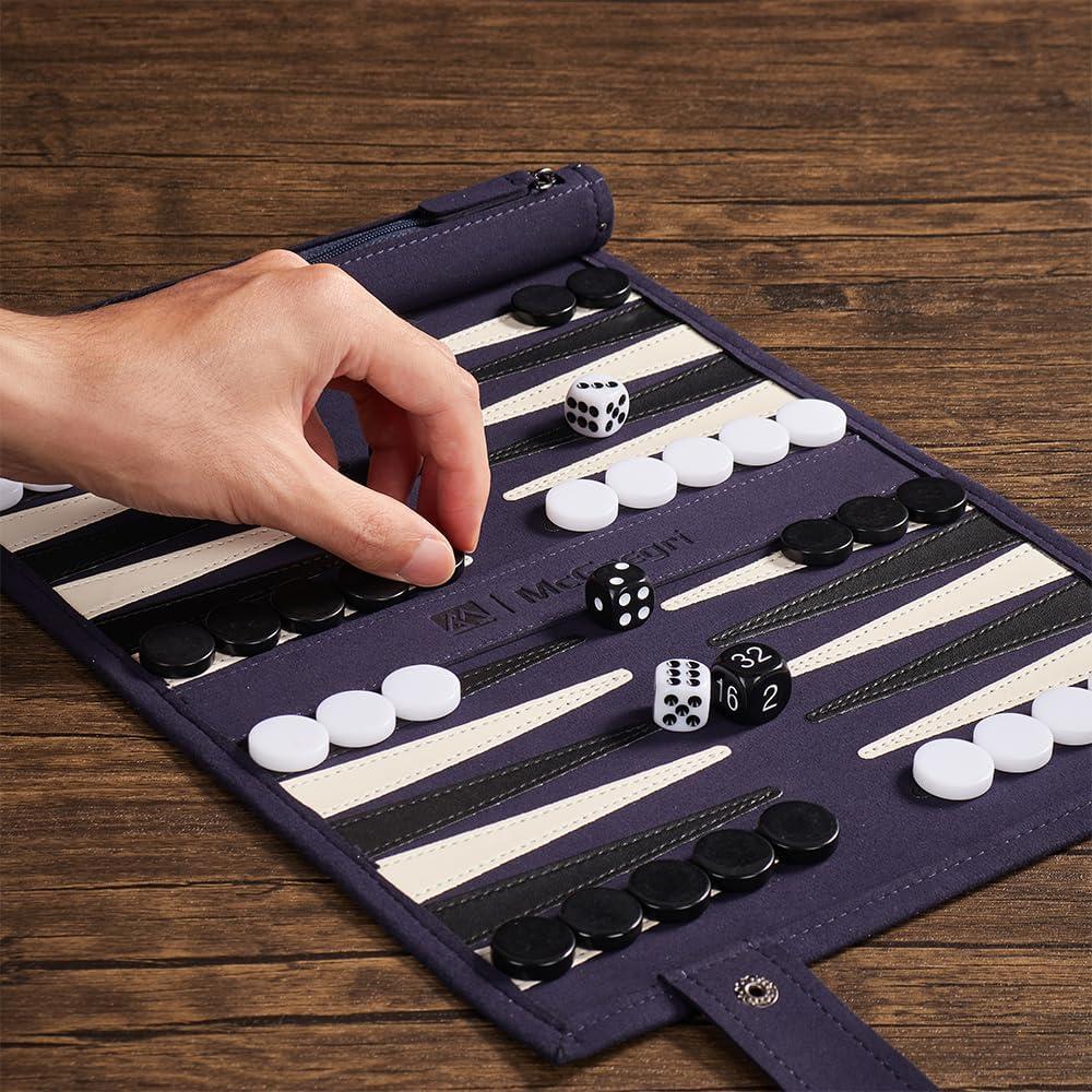 Juego de Backgammon Portátil McGregri - Plegable y Ligero