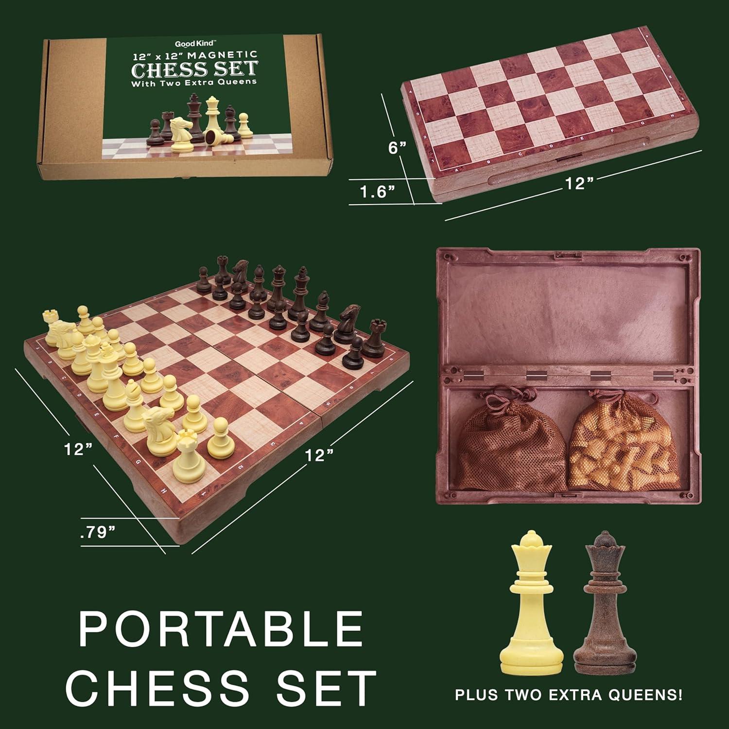 Juego de Ajedrez Magnético Portátil Good Kind 30.48 cm