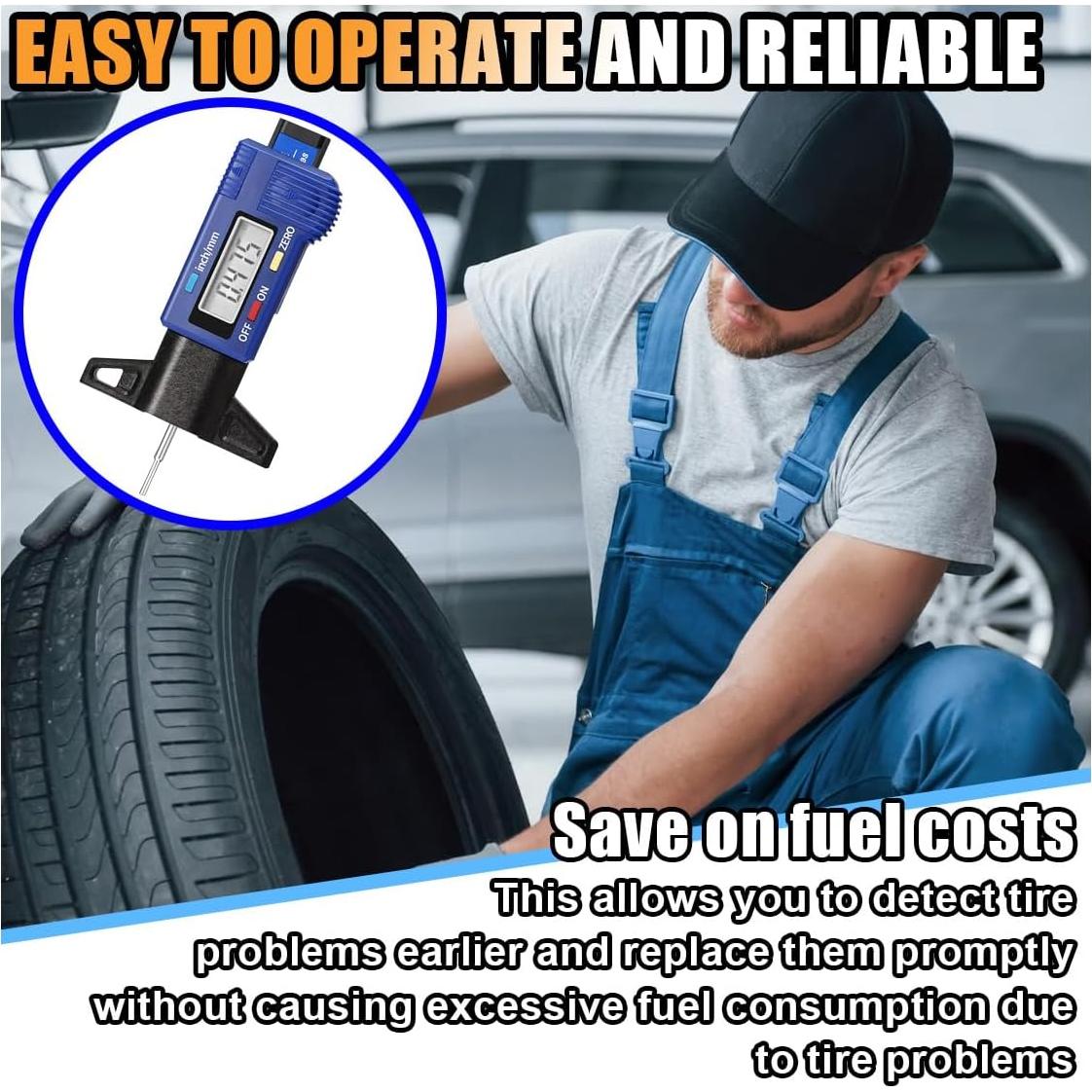 Medidor Digital de Profundidad de Neumáticos KITUREK LCD