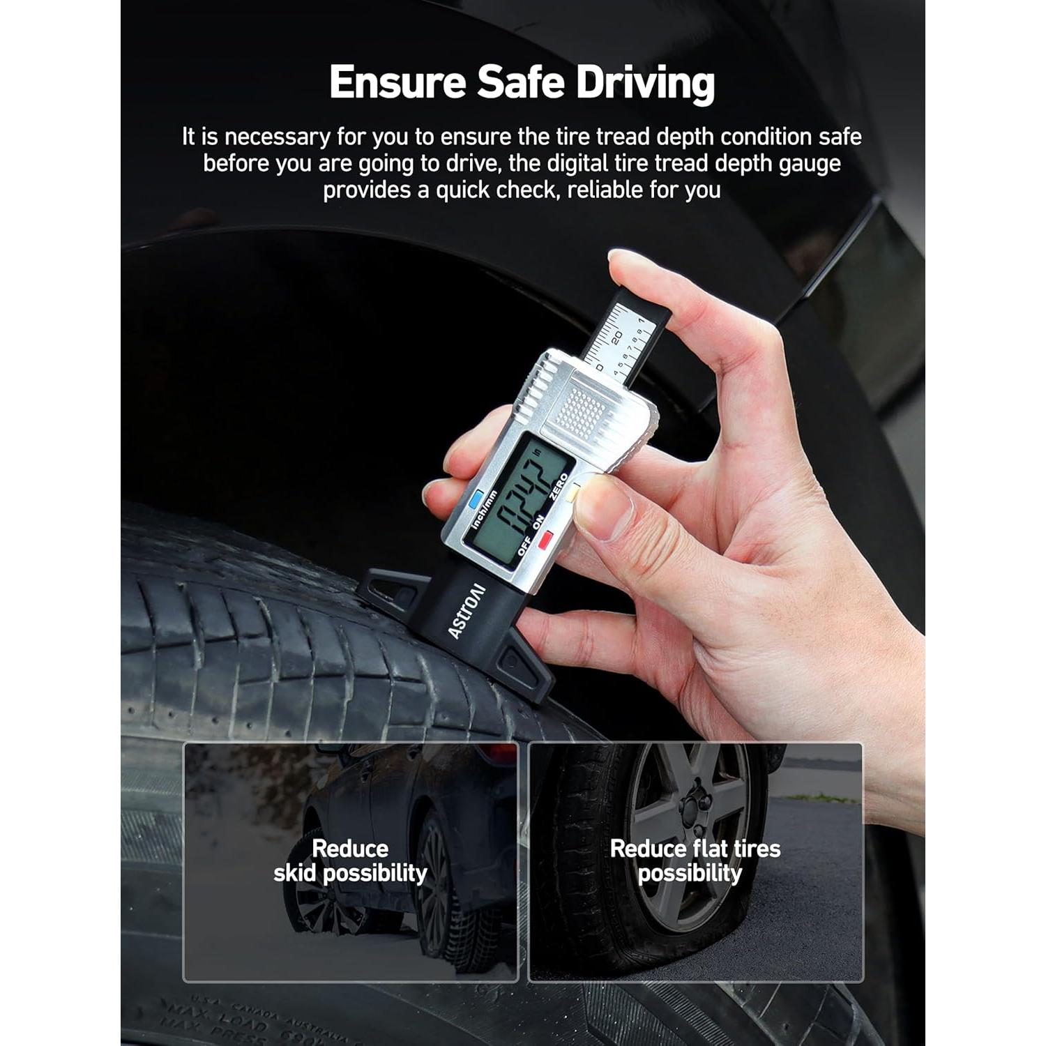 Medidor de Profundidad de Banda de Rodadura AstroAI 0-25.4mm