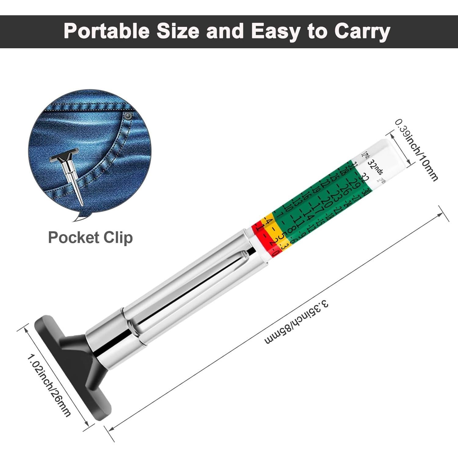Calibrador de Profundidad de Banda de Rodadura Epkanty - Paquete de 2