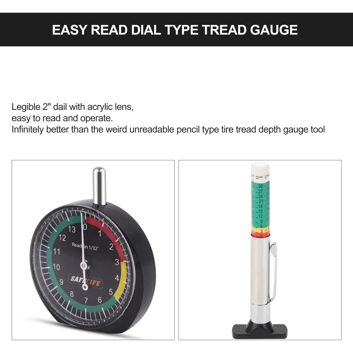 Calibrador de Profundidad de Banda de Rodadura SAFELIFE 10.32 mm