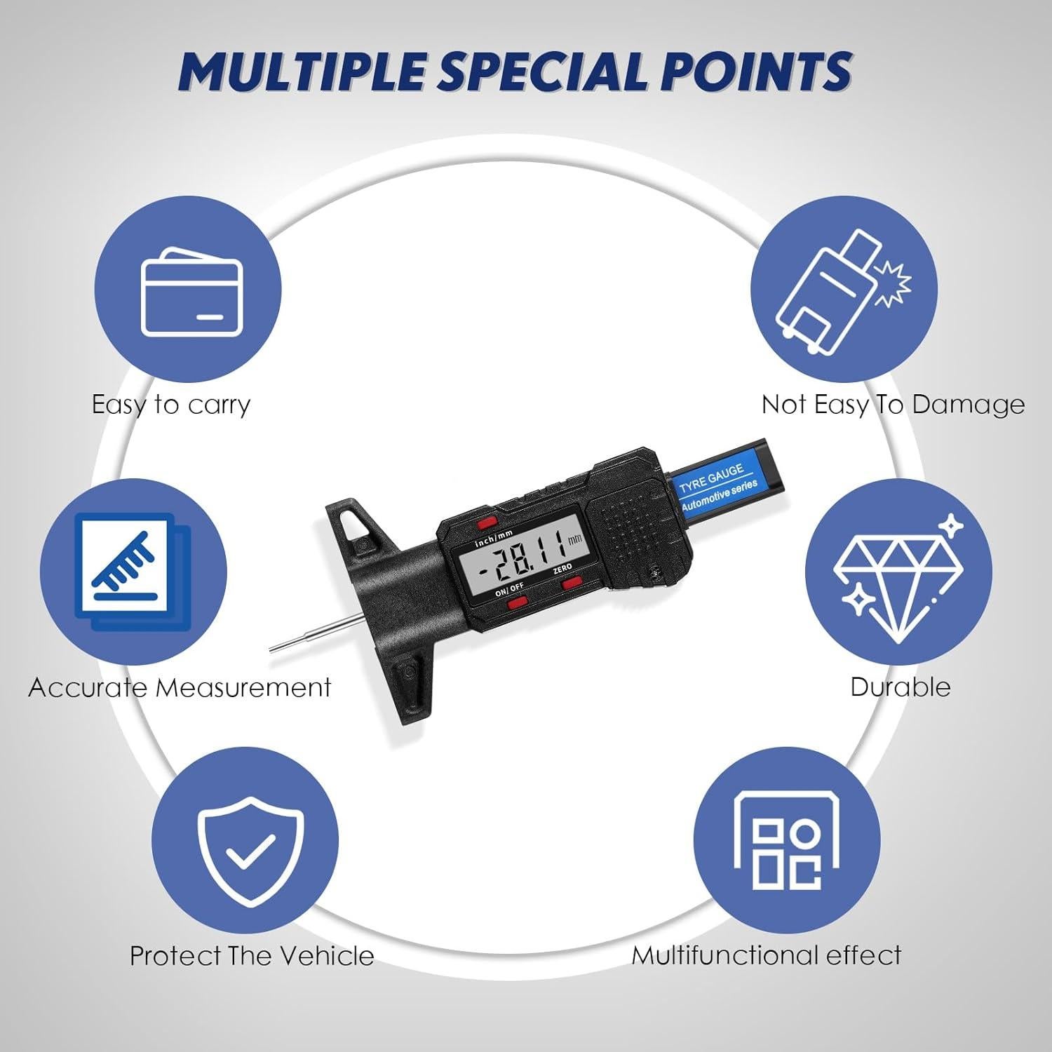 Calibrador Digital de Profundidad Tallew 0-25.4mm LCD Portátil