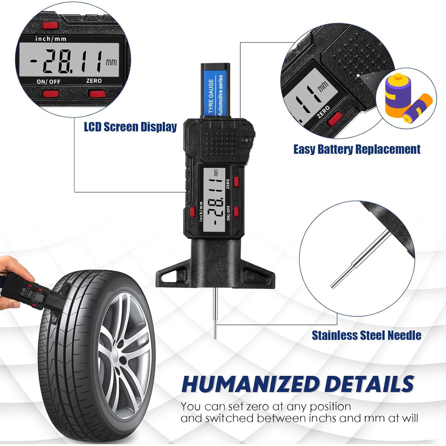 Calibrador Digital de Profundidad Tallew 0-25.4mm LCD Portátil
