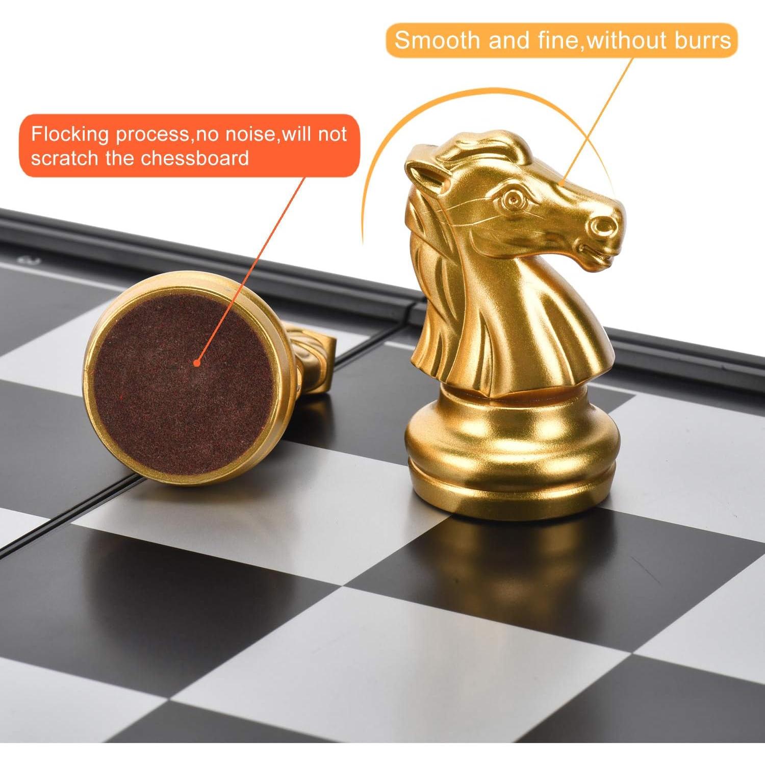 Juego de mesa 3 en 1 QuadPro: Ajedrez, Damas y Backgammon