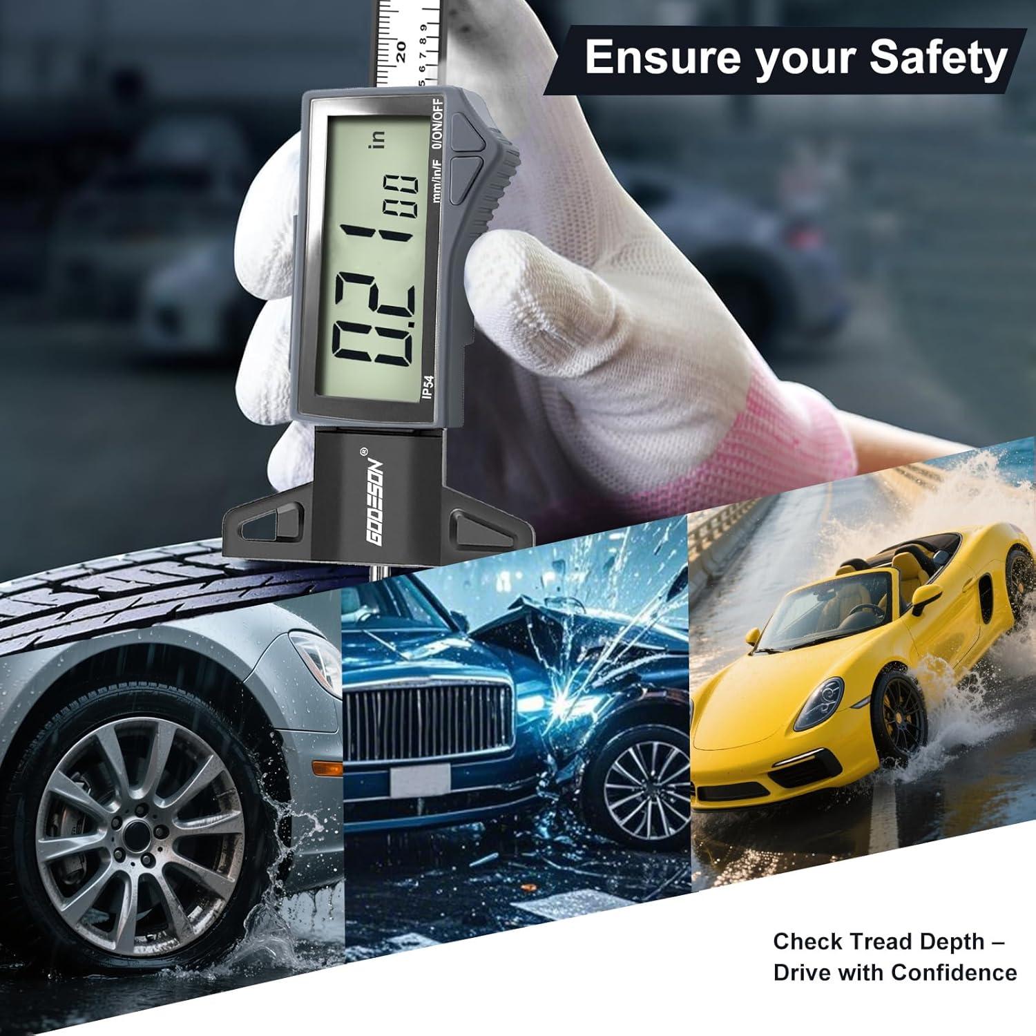 Medidor de Profundidad de Banda de Rodadura GODESON IP54