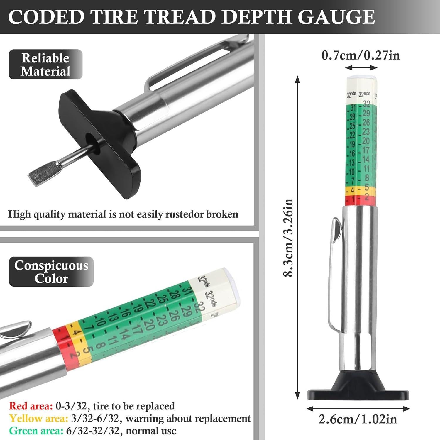 Kit Medidor Profundidad Banda Rodadura Archerest 3 Piezas