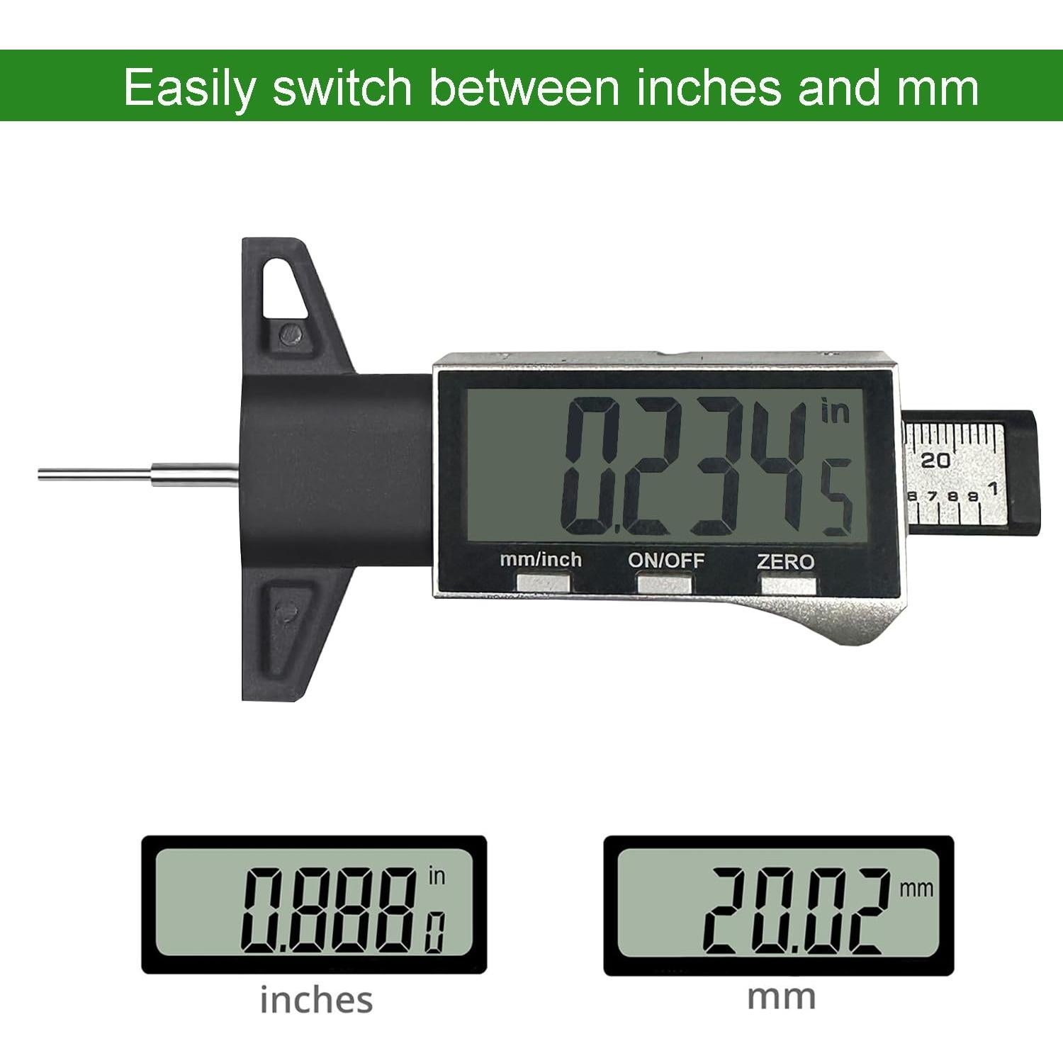 Medidor Digital de Profundidad de Banda de Rodadura JYEASTZ 0-25.4 mm