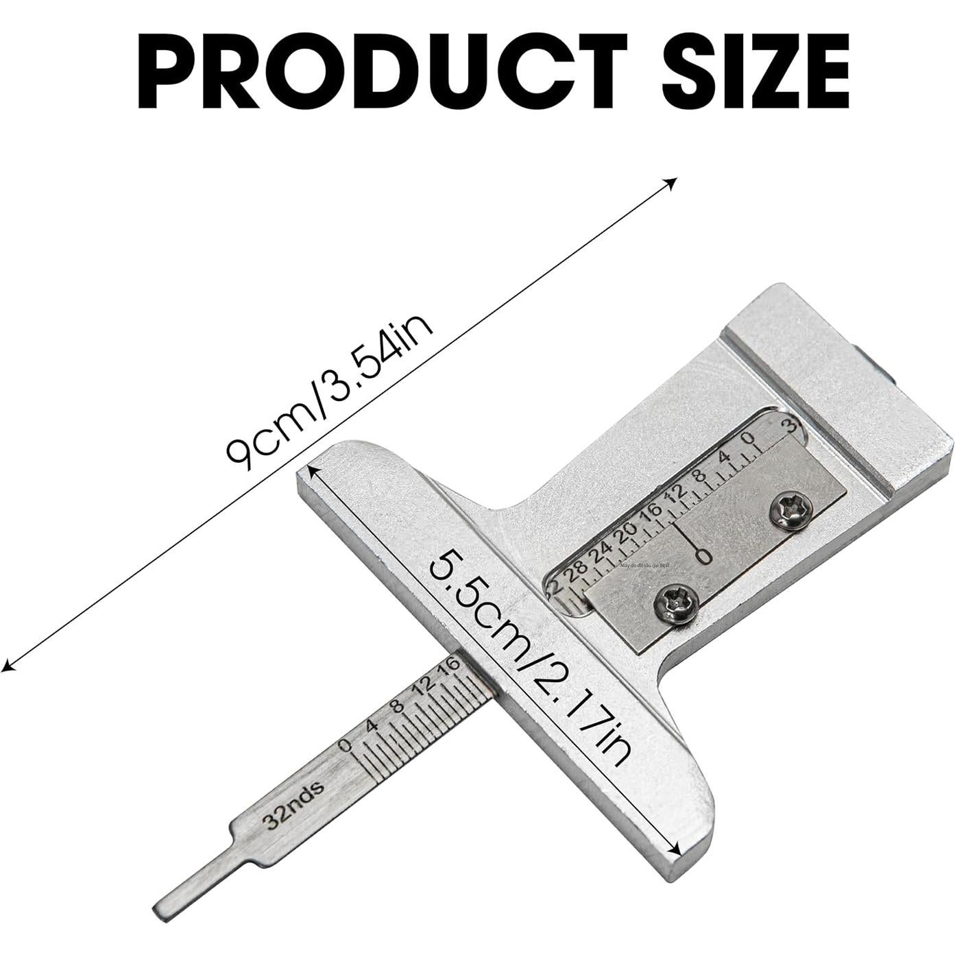 Verificador de Profundidad de Neumáticos BuleVina Acero Inoxidable 0-32 mm