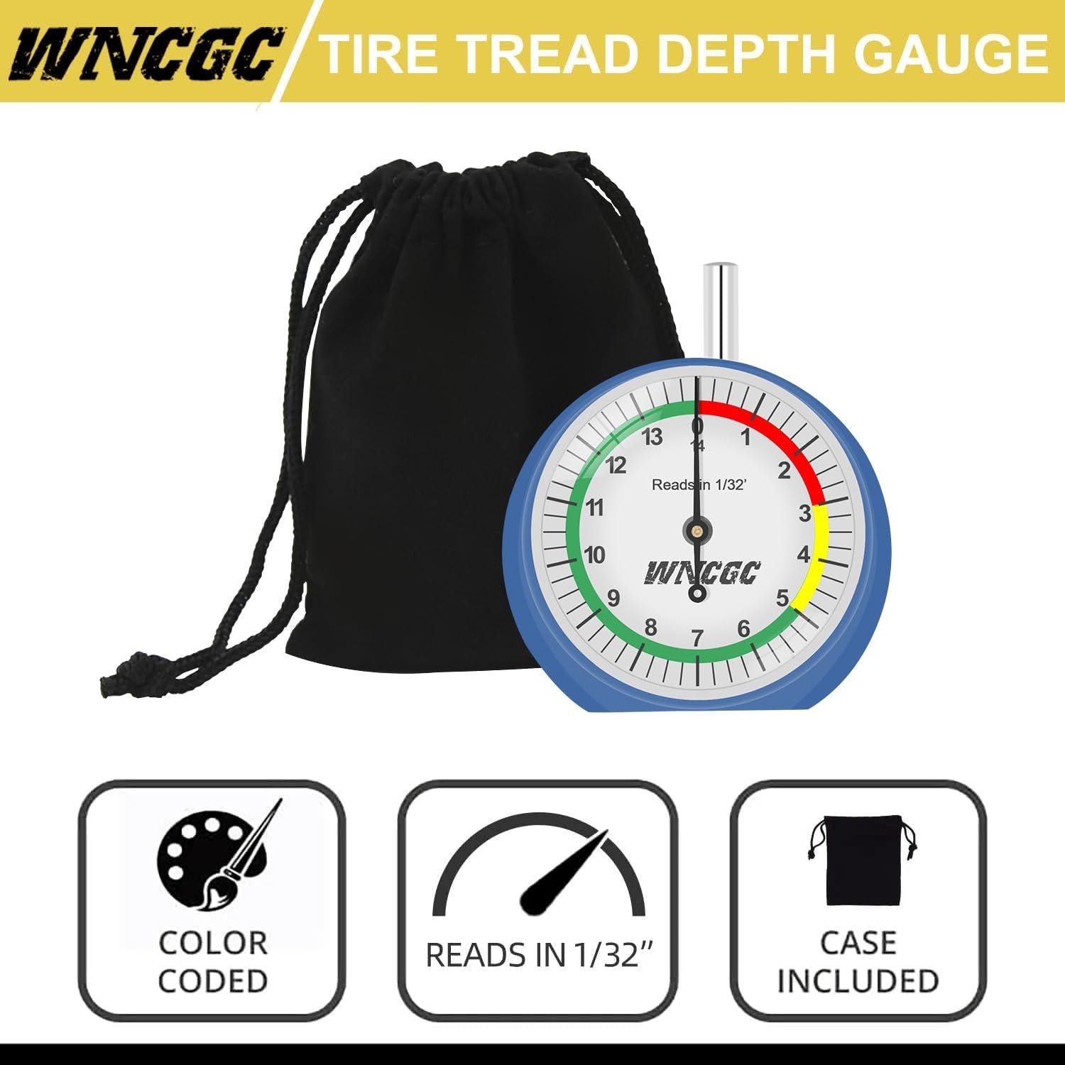 Calibrador de Profundidad de Neumáticos WNCGC Tipo Dial 5.08 cm