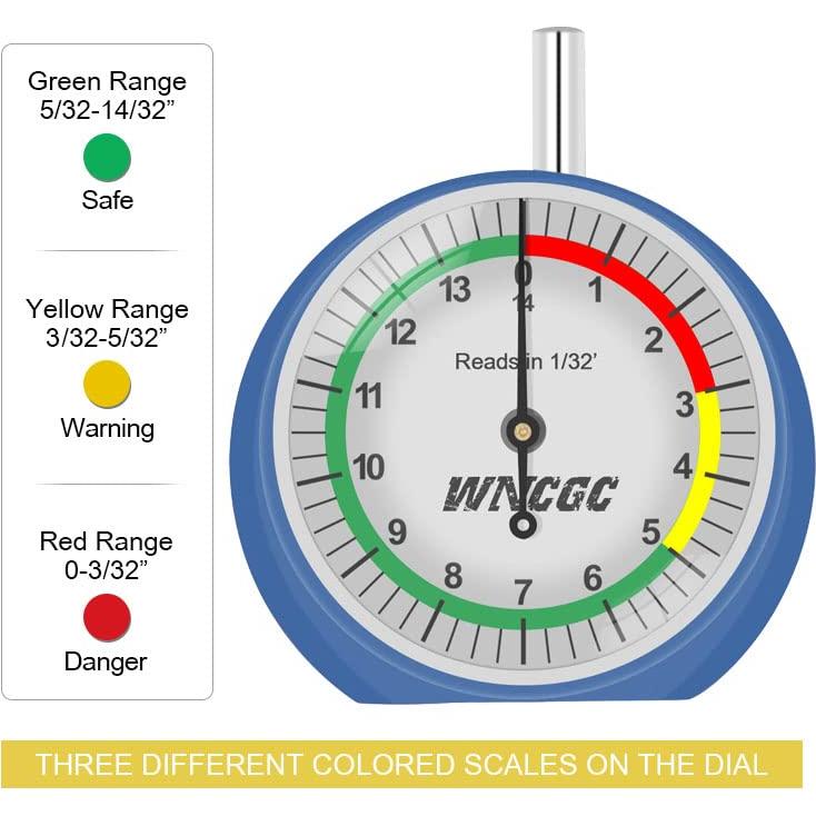 Calibrador de Profundidad de Neumáticos WNCGC Tipo Dial 5.08 cm