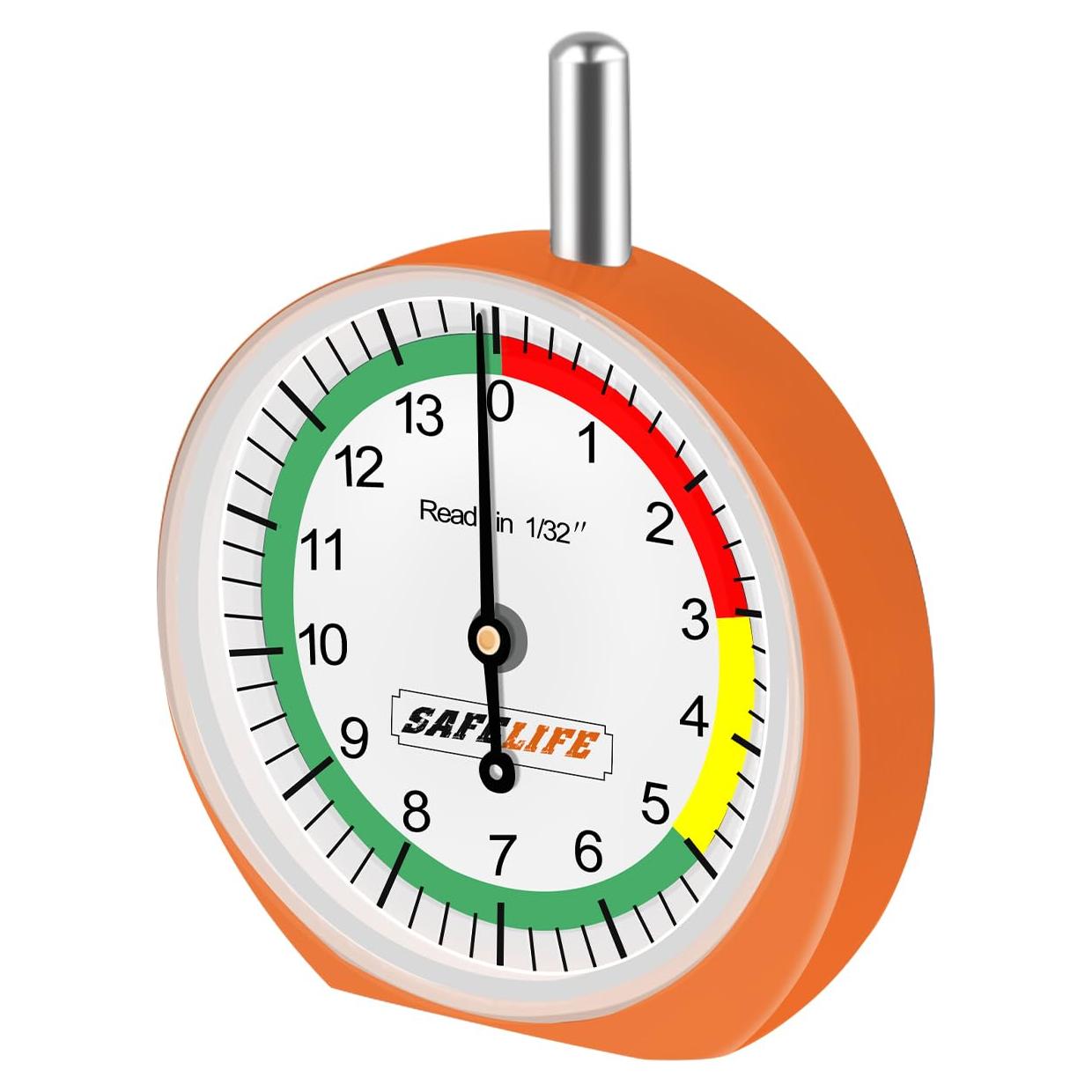 Calibrador de Profundidad de Neumático SAFELIFE Tipo Dial 1.59 mm