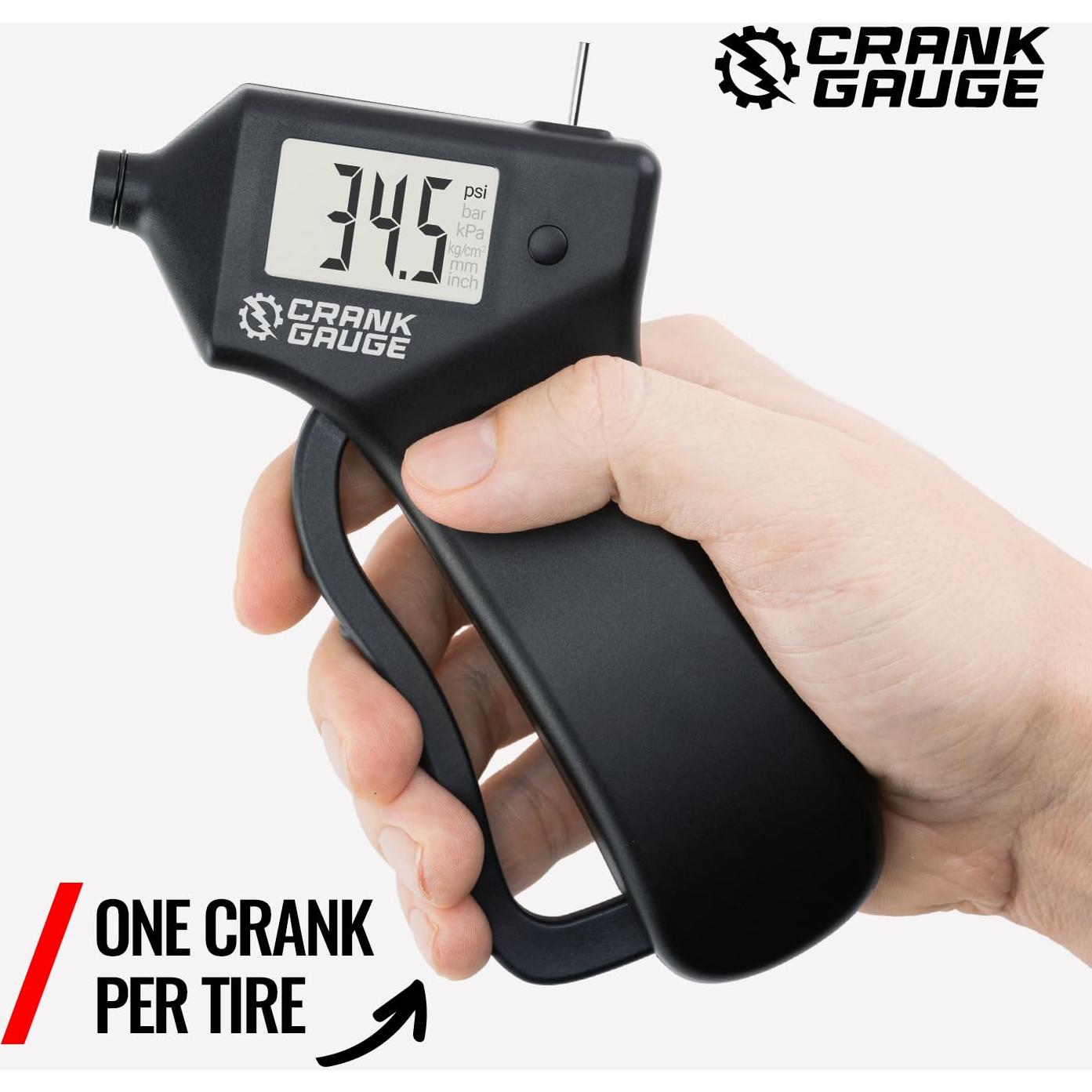 Medidor de presión y profundidad de neumáticos CrankGauge 0-15mm