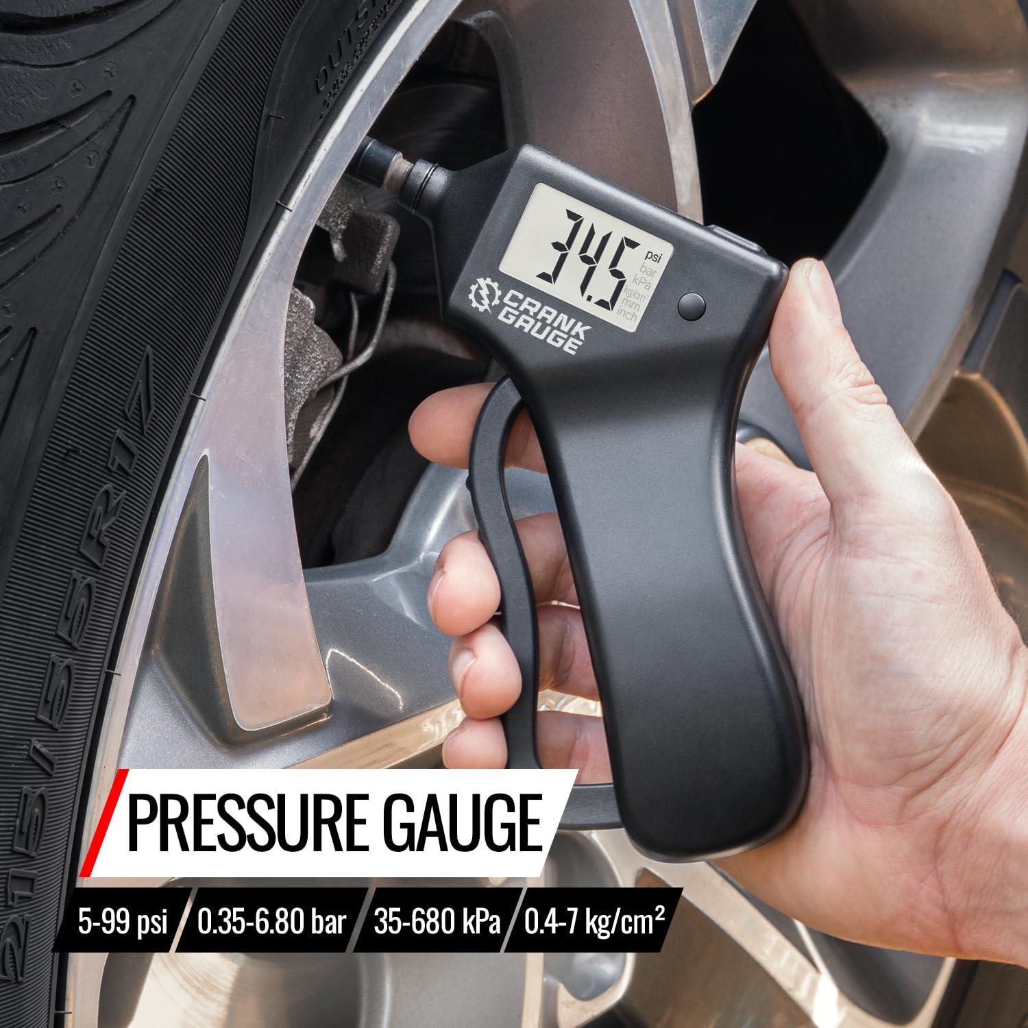 Medidor de presión y profundidad de neumáticos CrankGauge 0-15mm