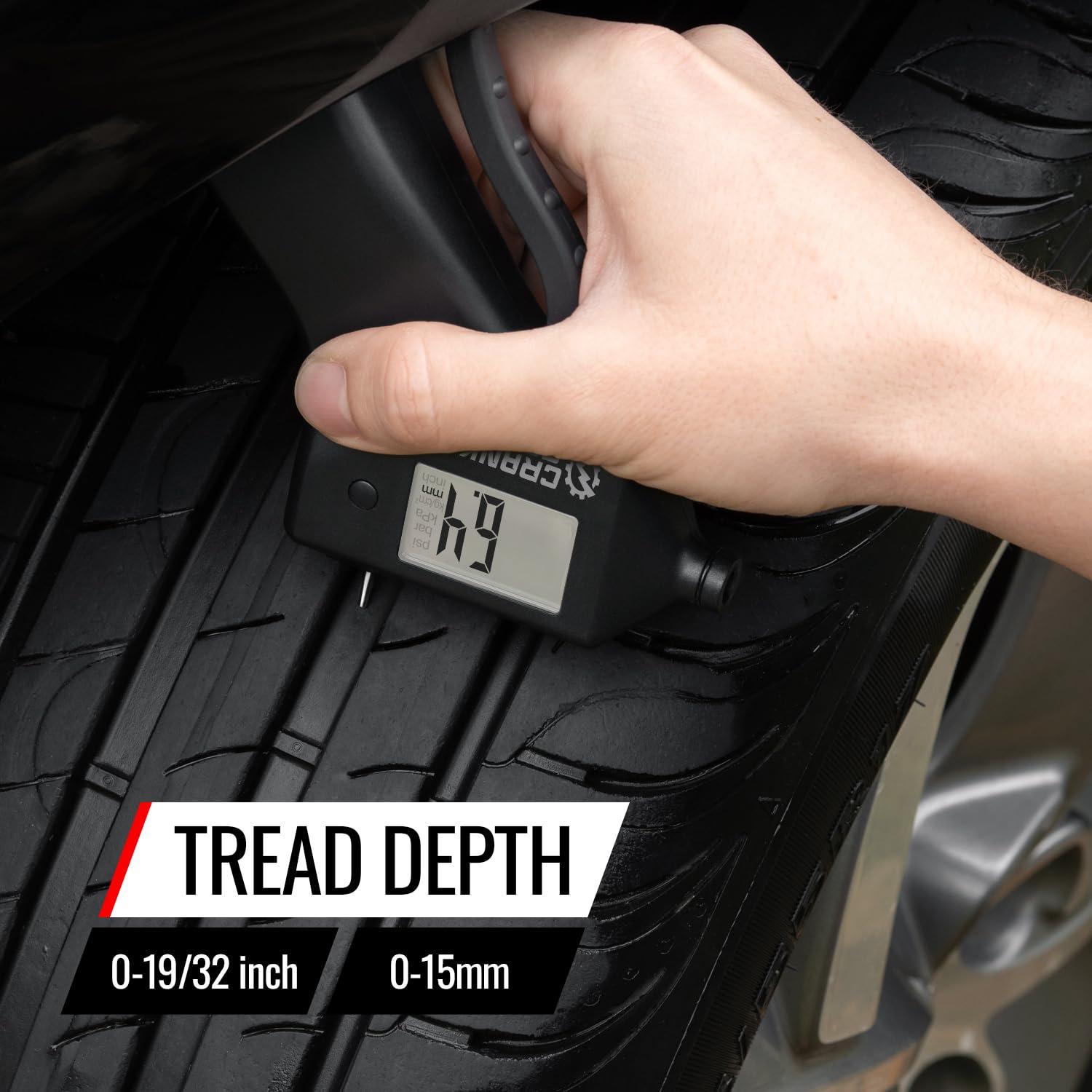 Medidor de presión y profundidad de neumáticos CrankGauge 0-15mm