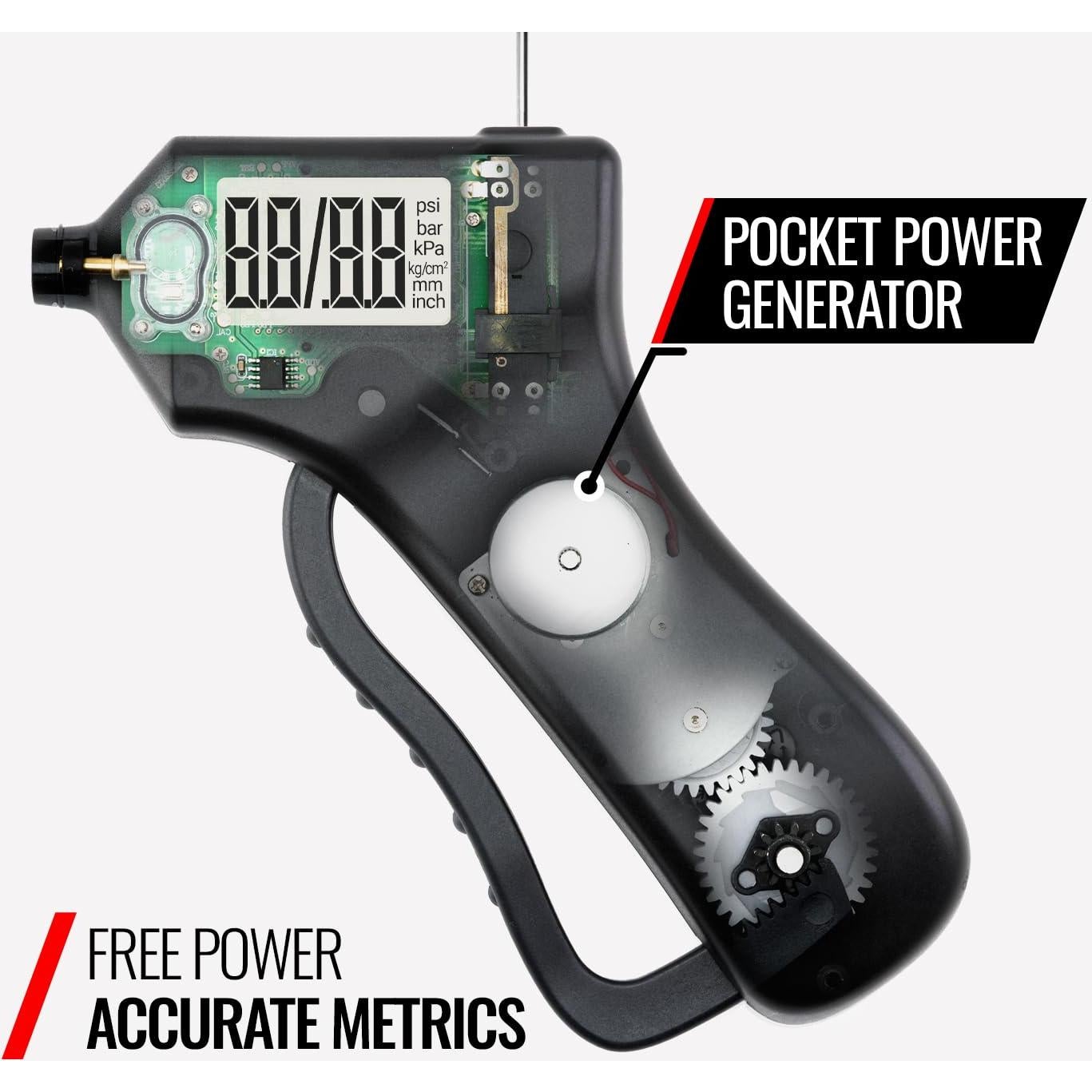 Medidor de presión y profundidad de neumáticos CrankGauge 0-15mm