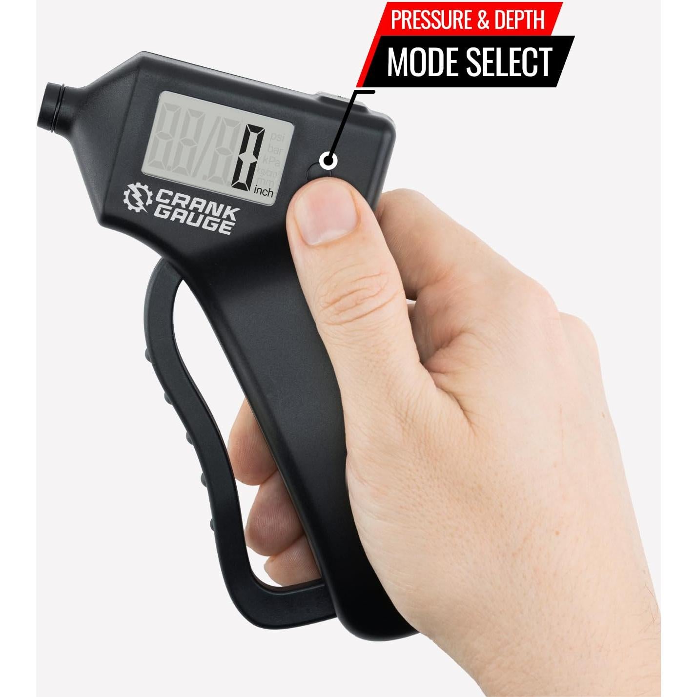 Medidor de presión y profundidad de neumáticos CrankGauge 0-15mm