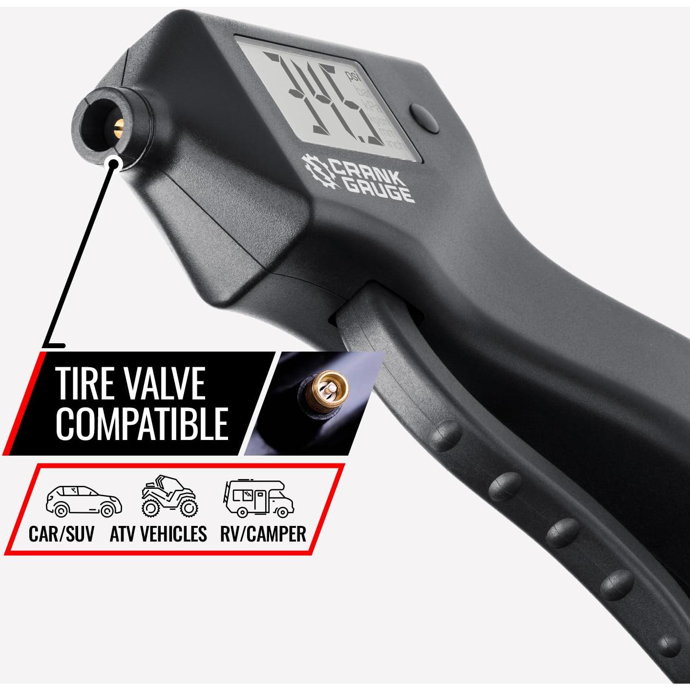 Medidor de presión y profundidad de neumáticos CrankGauge 0-15mm