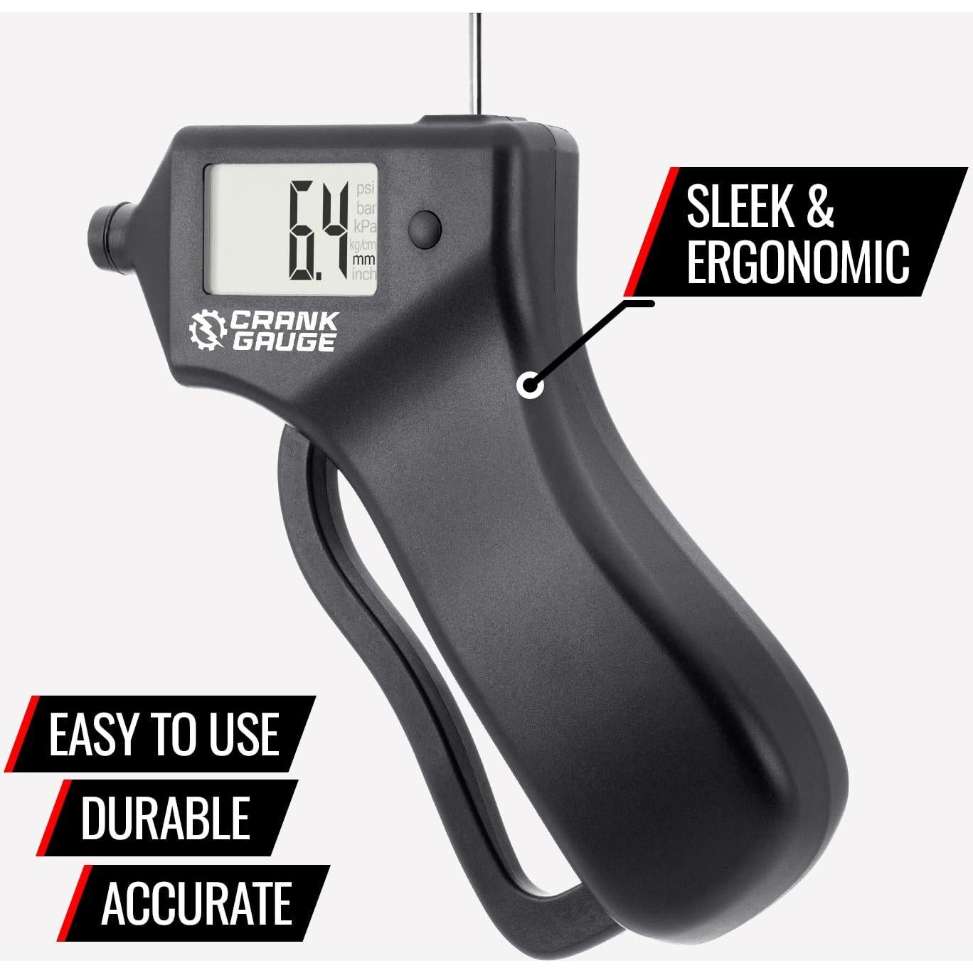 Medidor de presión y profundidad de neumáticos CrankGauge 0-15mm