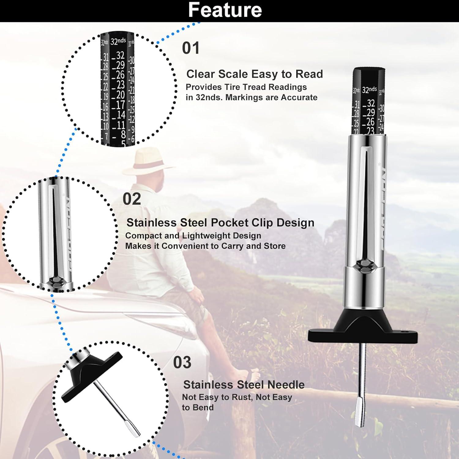 Medidor de Profundidad de Banda de Rodadura GODESON 0-2.54cm