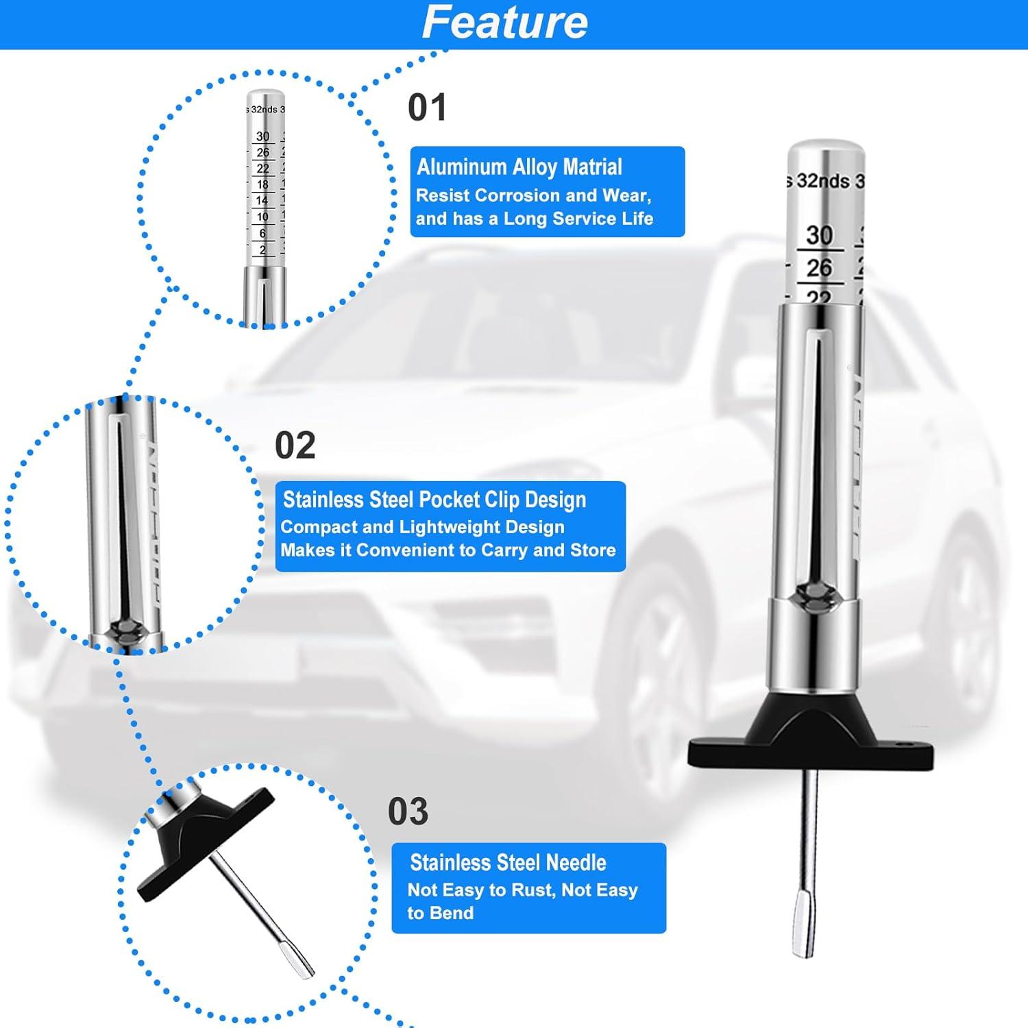 Medidor de Profundidad de Banda de Rodadura GODESON 2 Unidades
