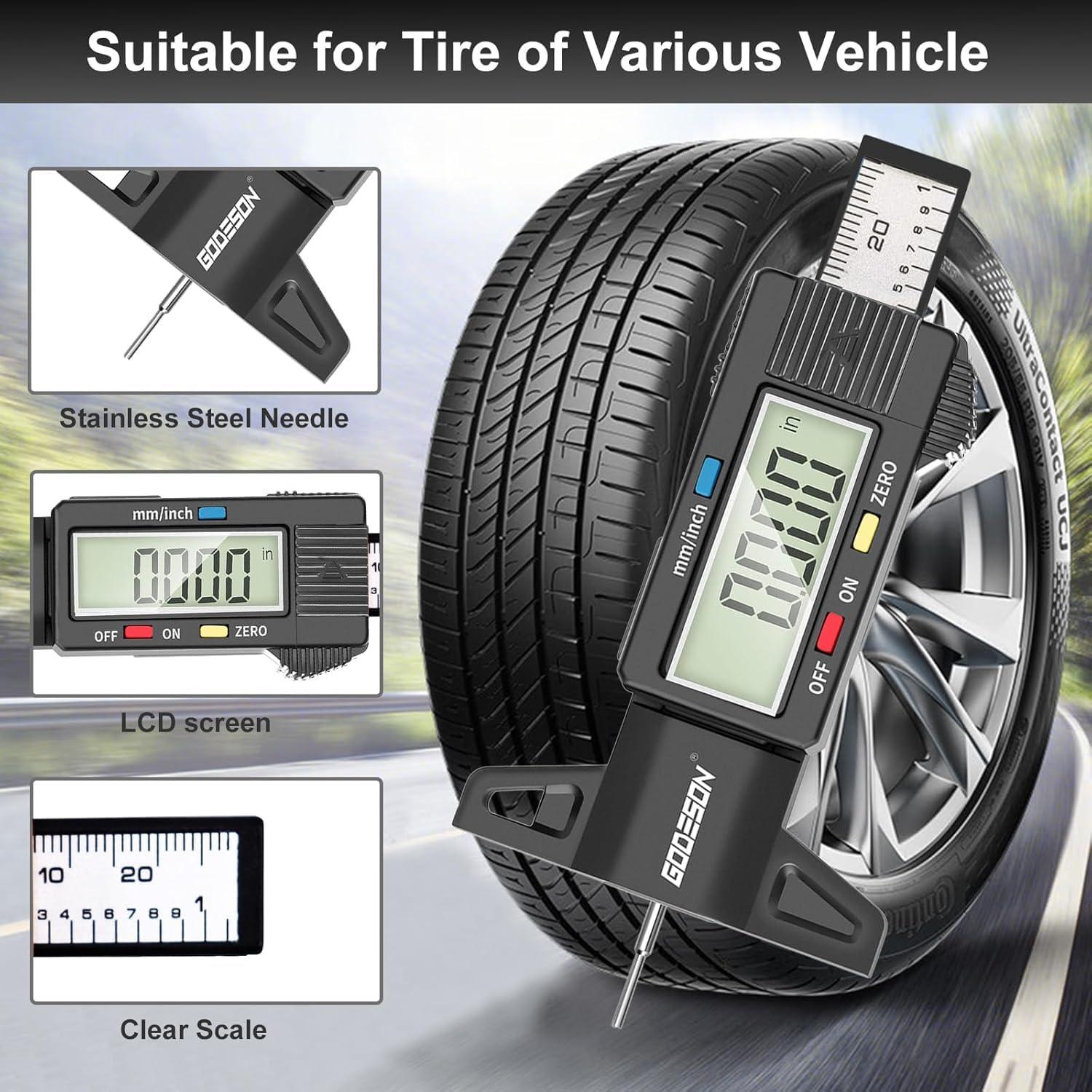 Medidor Digital de Profundidad de Banda de Rodadura GODESON