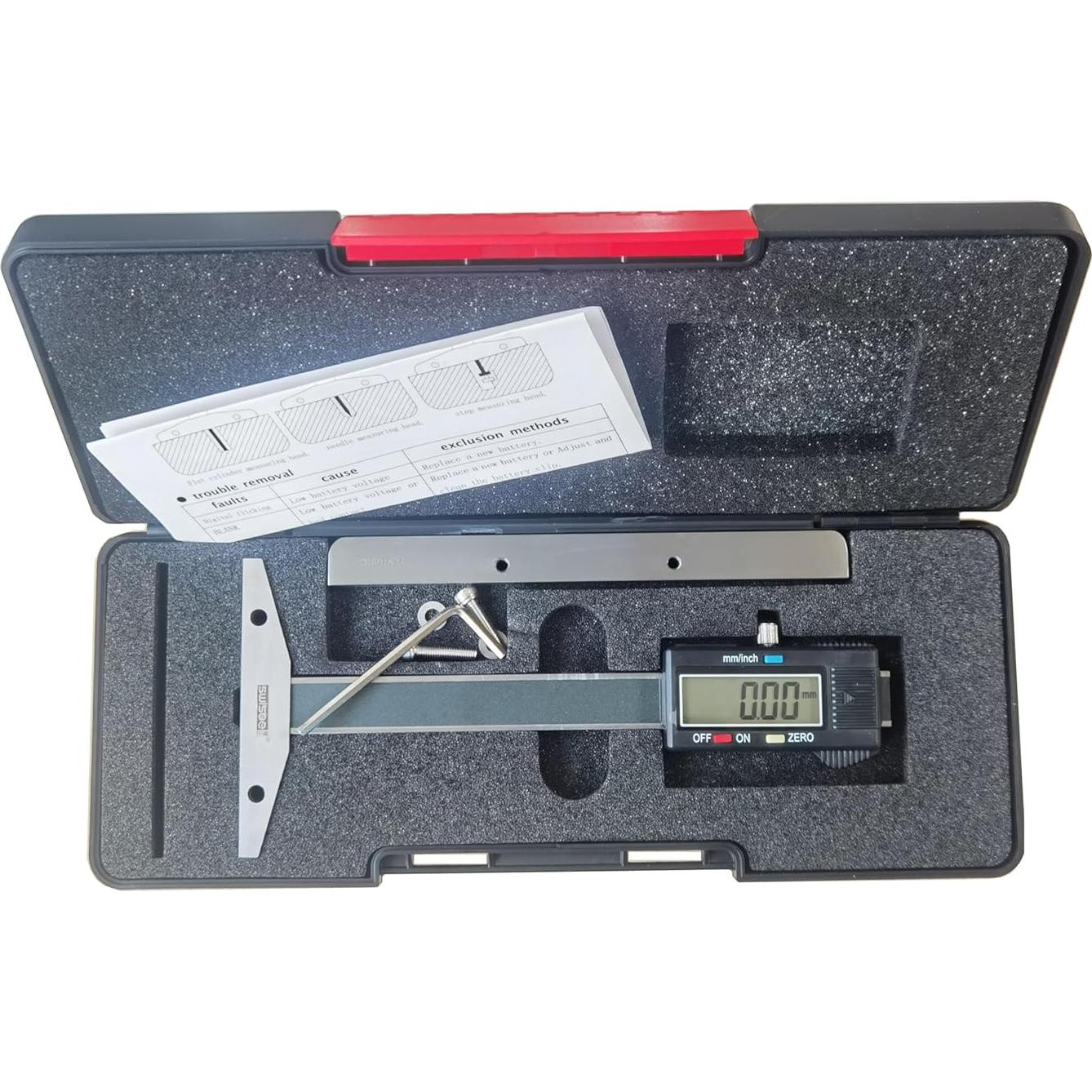Calibrador de profundidad digital SWISEE 0-150mm con pantalla LCD