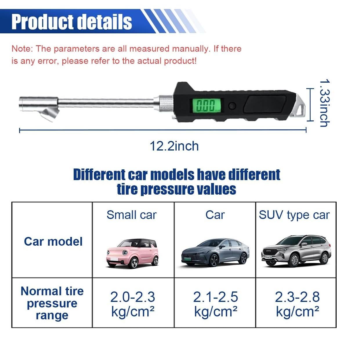 Medidor Digital de Presión de Neumáticos KITUREK 230 PSI