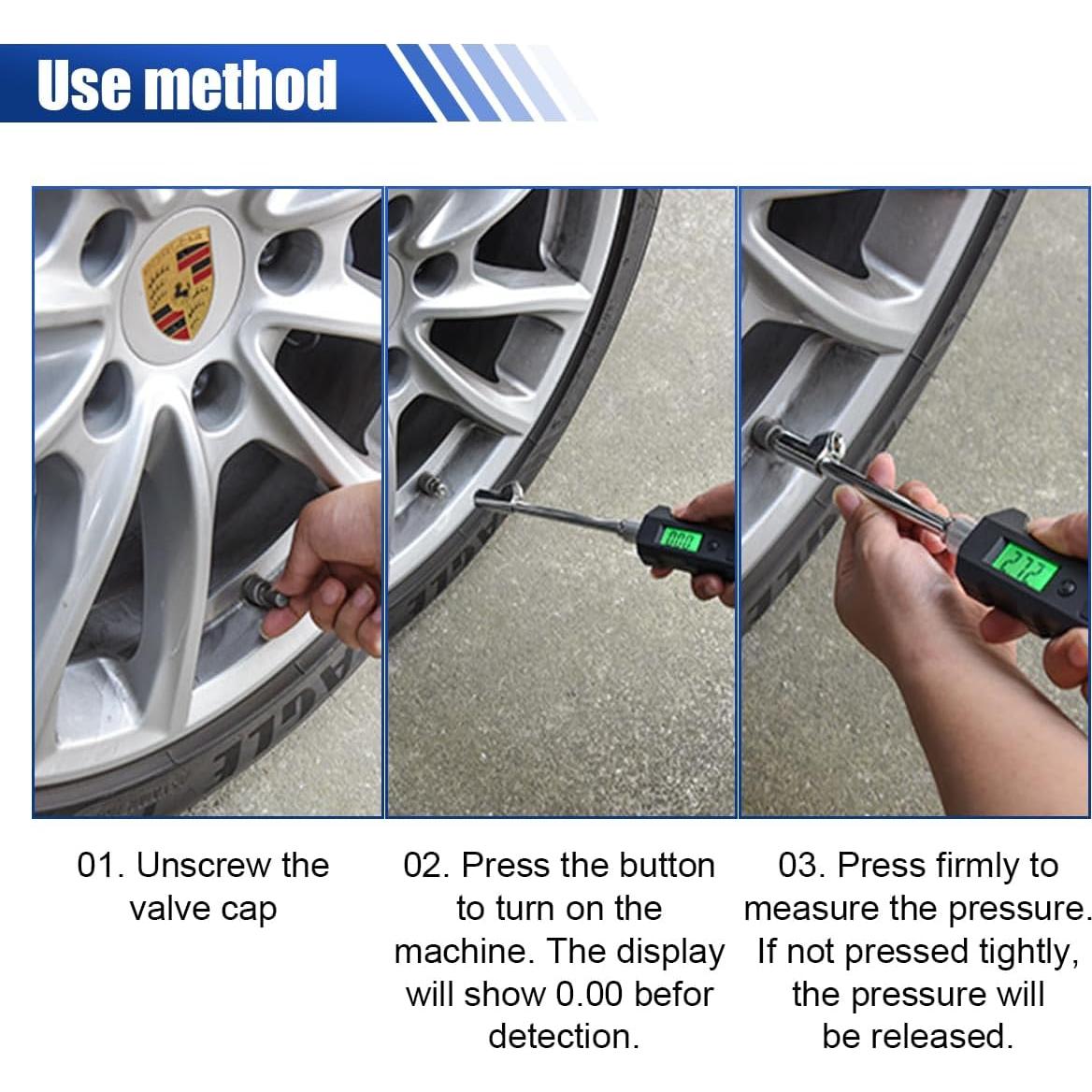 Medidor Digital de Presión de Neumáticos KITUREK 230 PSI