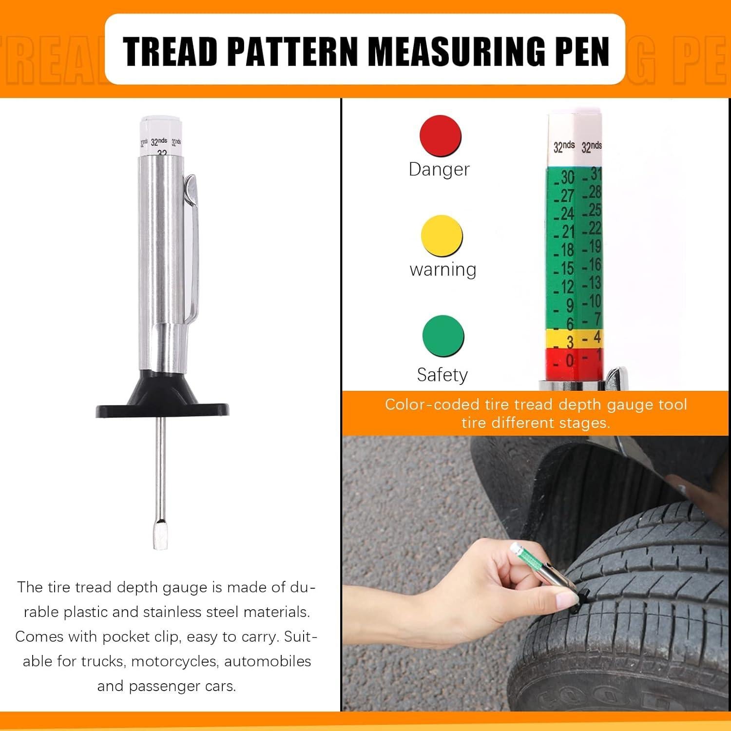 Juego de Herramientas de Medición de Neumáticos Rustark 40 Piezas