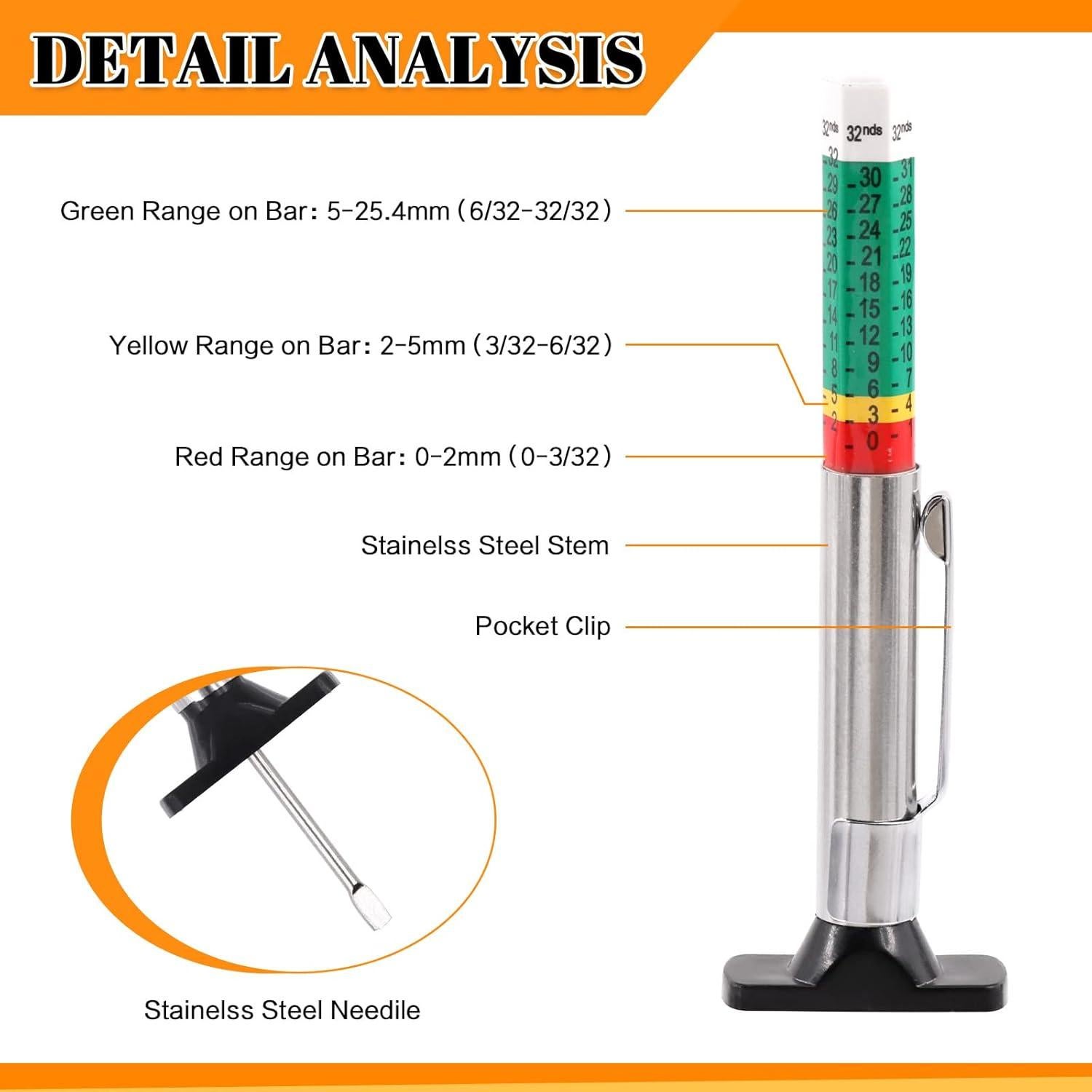 Juego de Herramientas de Medición de Neumáticos Rustark 40 Piezas