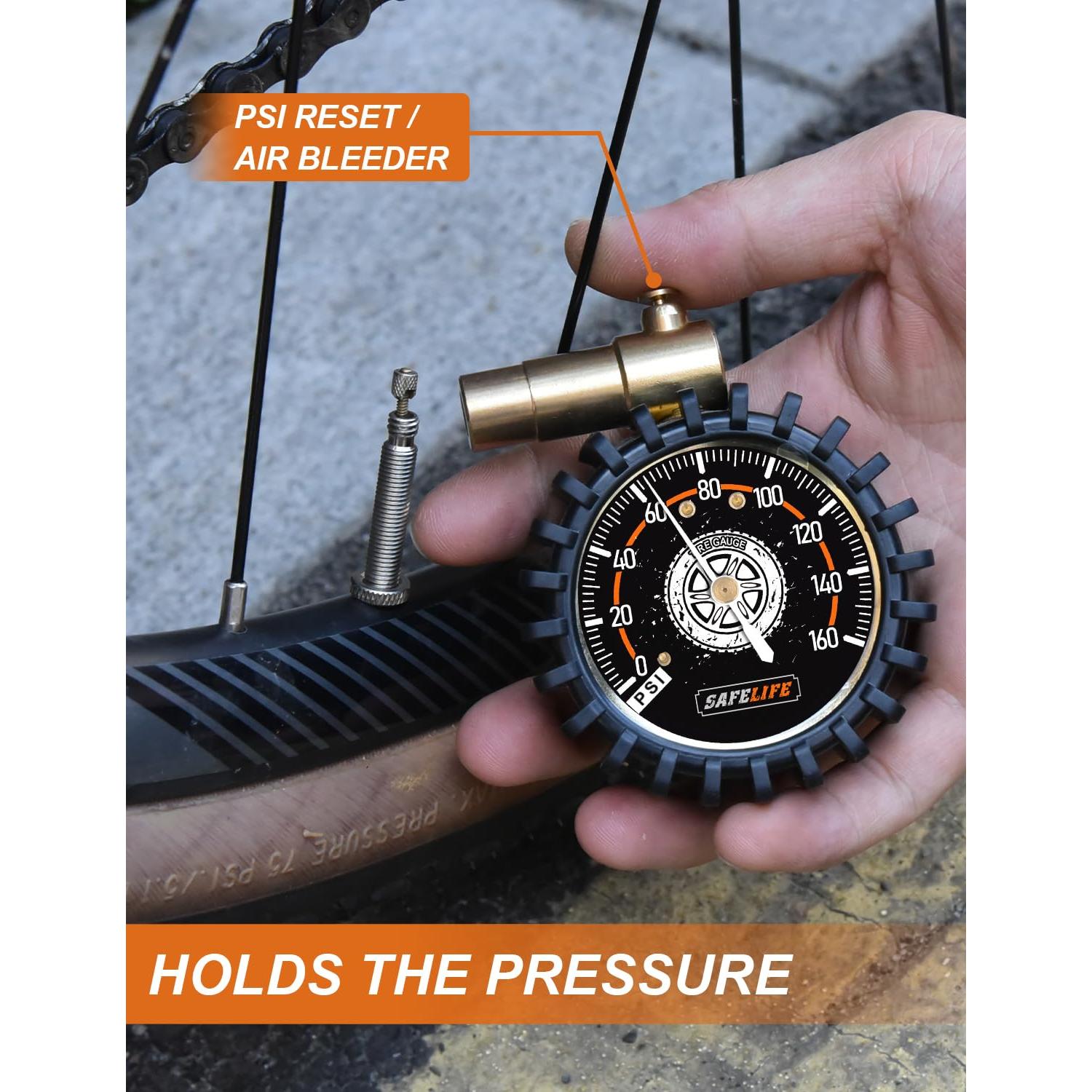 Medidor de Presión de Neumáticos Presta Safelife 0-160 PSI