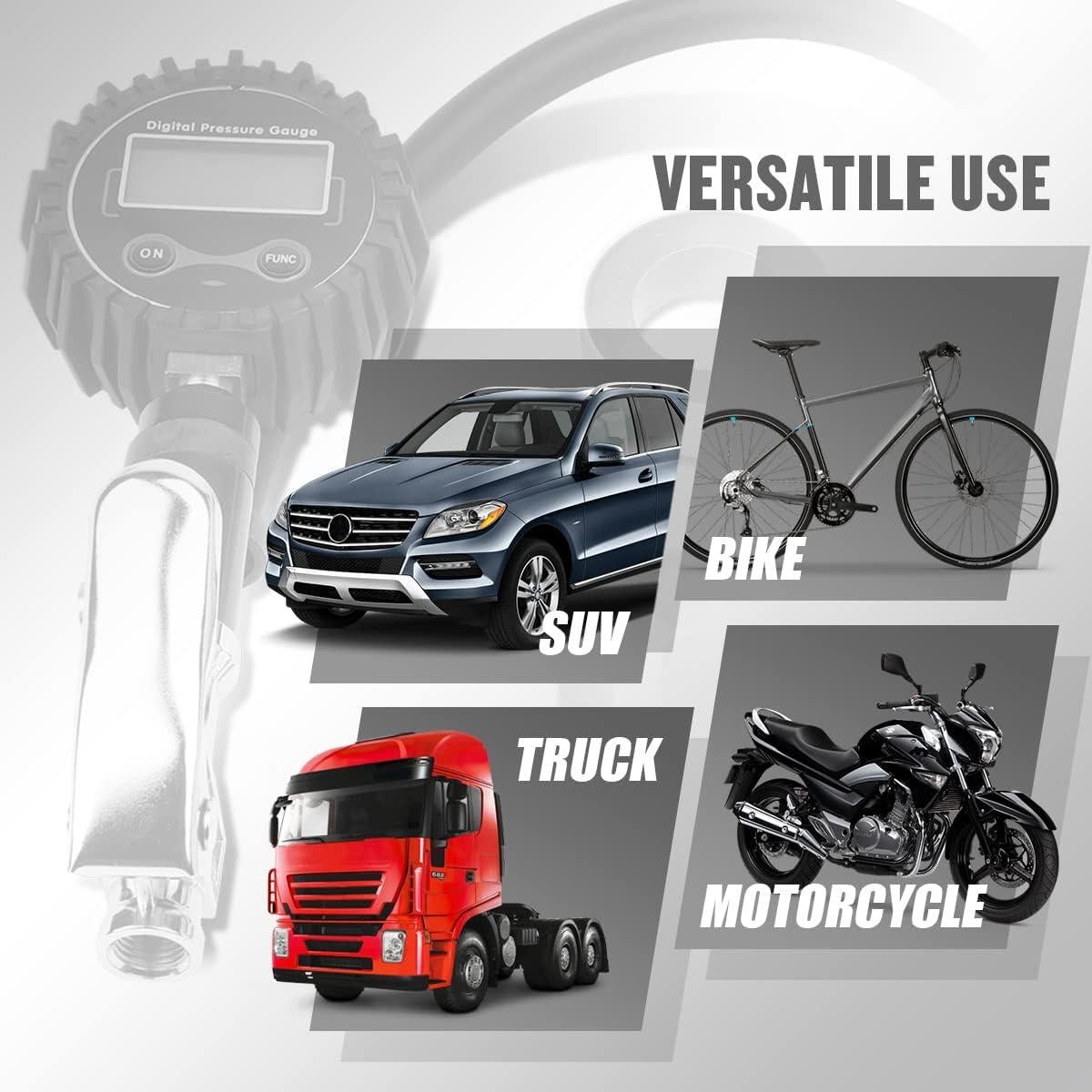 Inflador de Neumáticos Digital DNA MOTORING 0-200 PSI con Luz LED